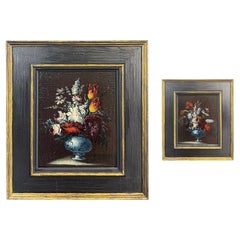 PAR DE PINTURAS CON VASOS DE FLORES DE FINALES DEL SIGLO XVII