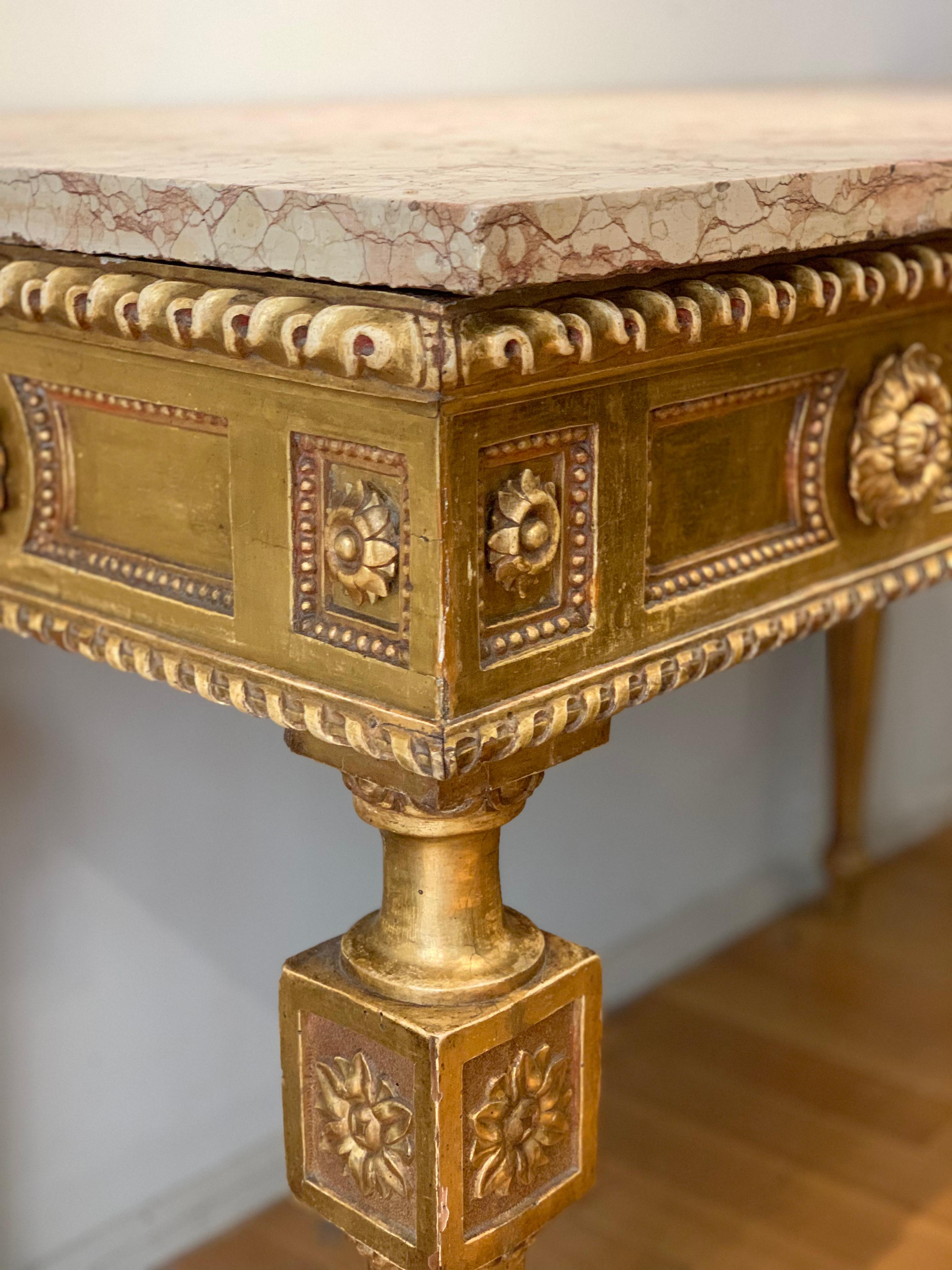 Neoclassical END OF THE 18th CENTURY GOLDEN CONSOLE  For Sale