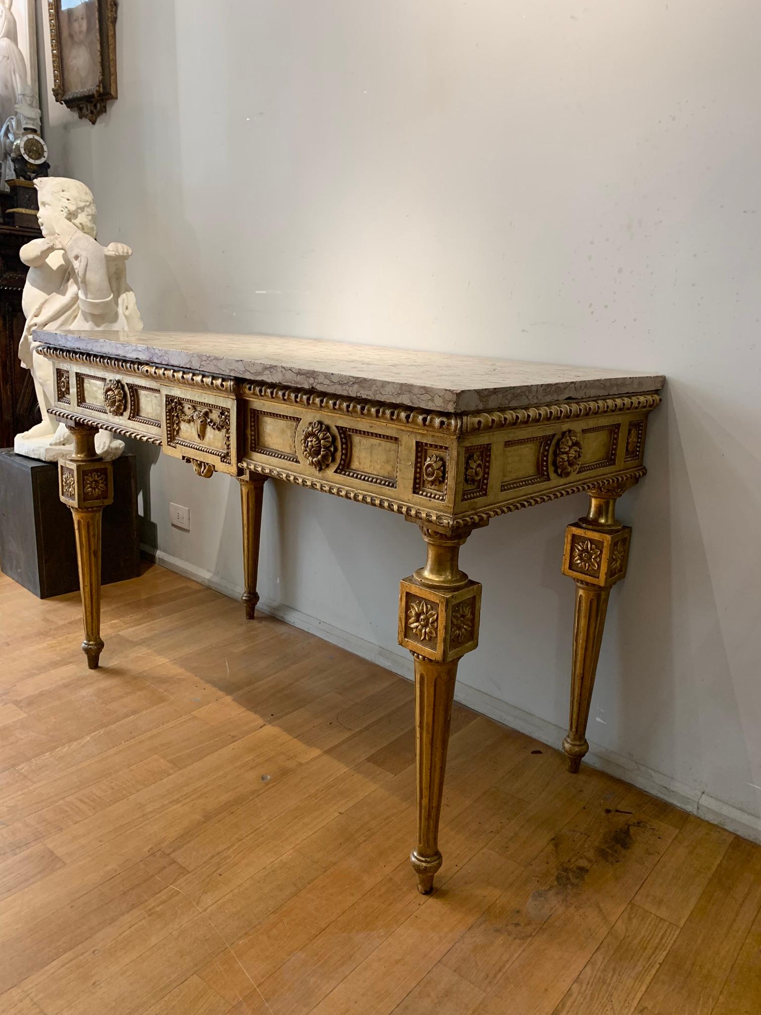 18th Century END OF THE 18th CENTURY GOLDEN CONSOLE  For Sale