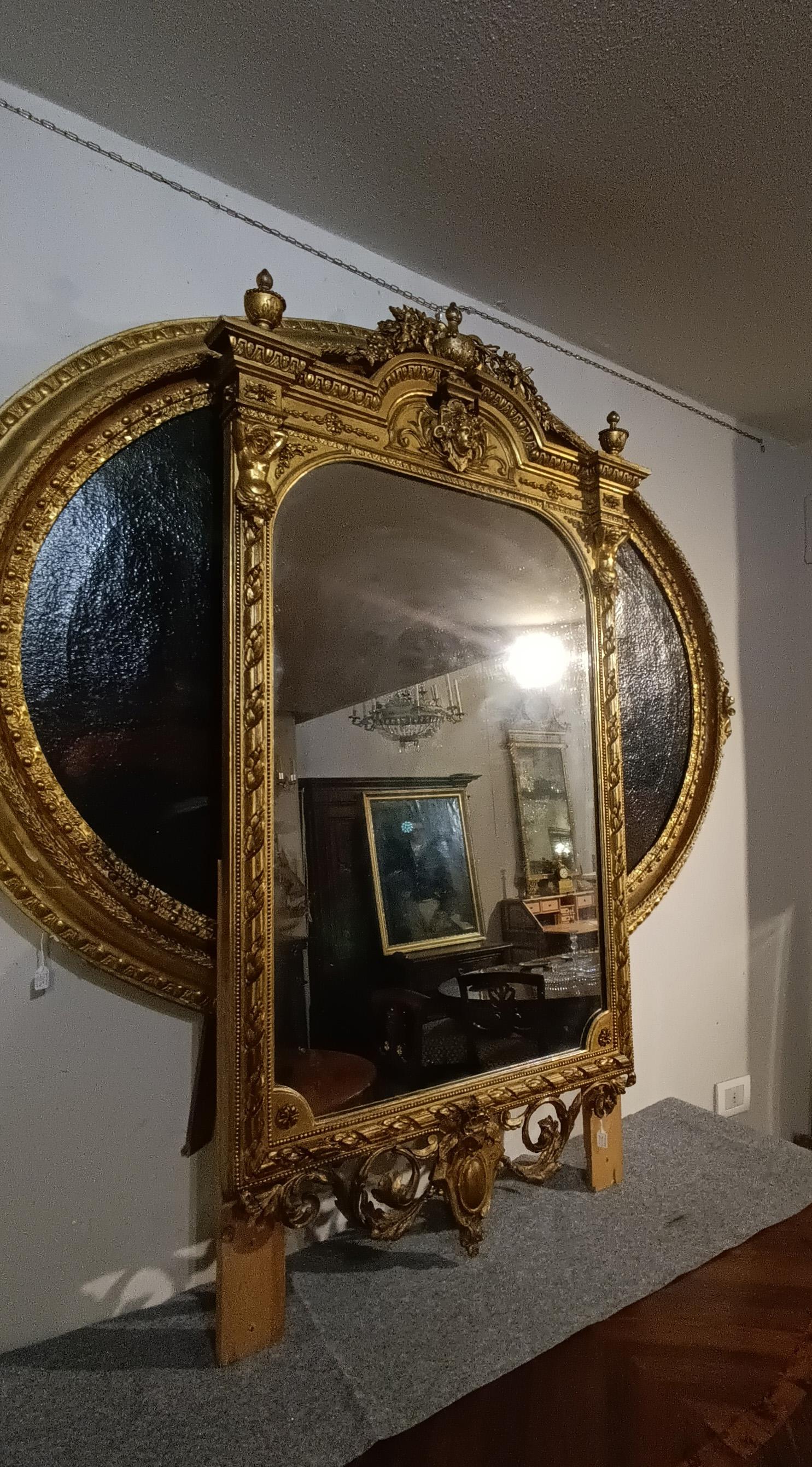 MIROIR EN OR DE LA FIN DU 18e SIÈCLE AVEC CARACTÈRES en vente 4