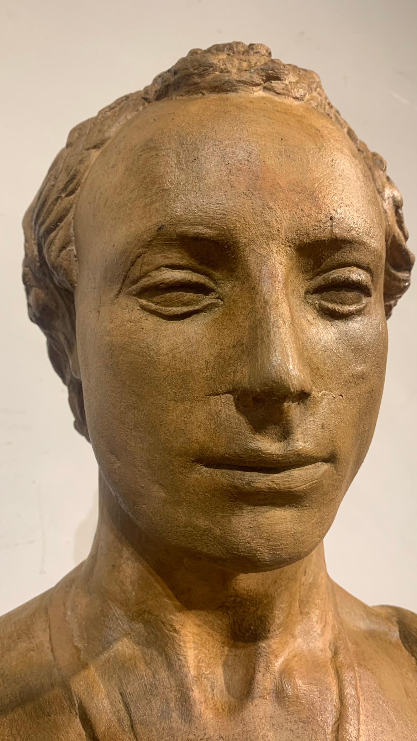 END OF THE 18th CENTURY NEOCLASSIC TERRACOTTA BUST  In Good Condition For Sale In Firenze, FI