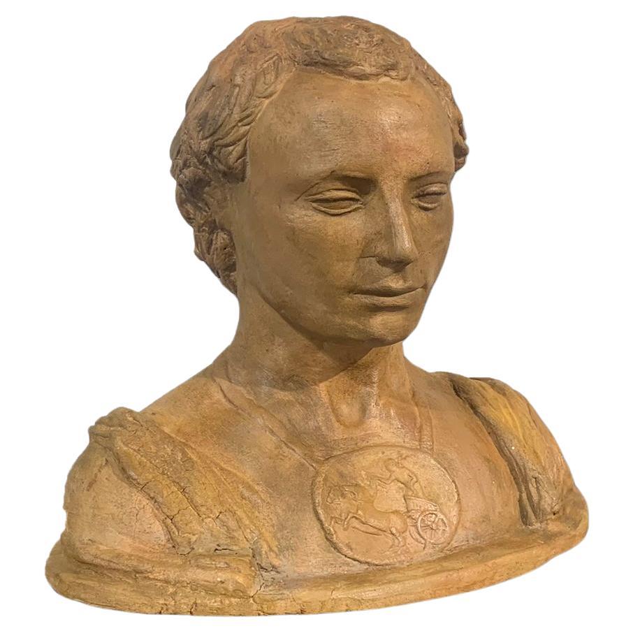 END OF THE 18th CENTURY NEOCLASSIC TERRACOTTA BUST  For Sale