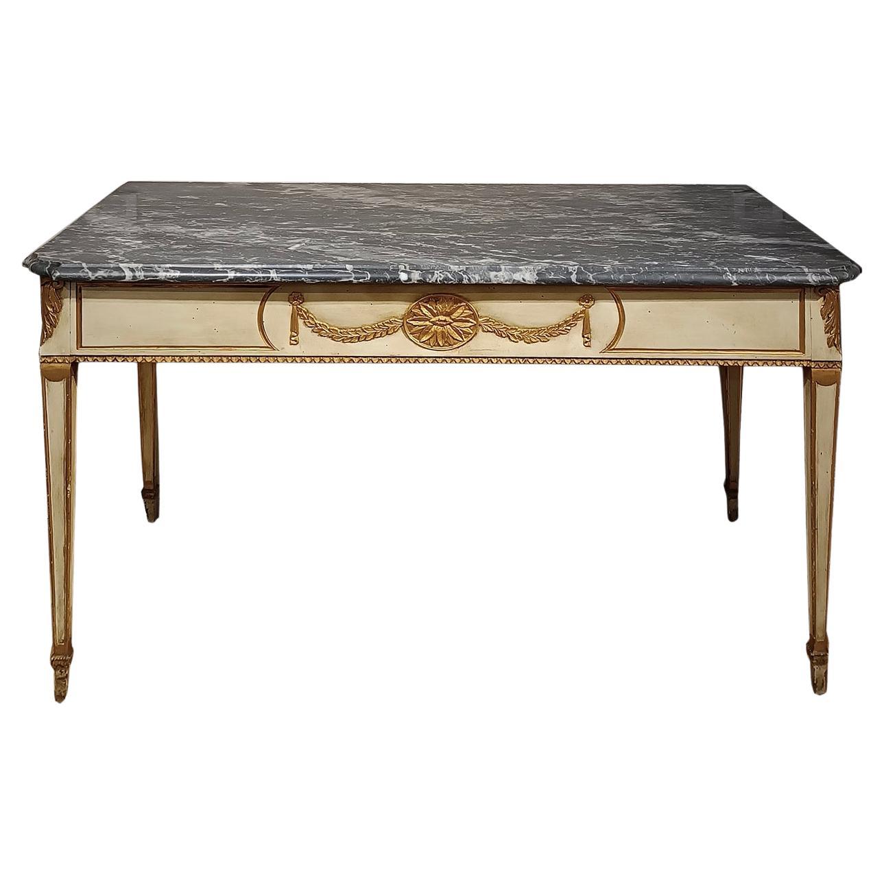 END OF THE 18th CENTURY NEOCLASSICAL CONSOLLE WITH GRAY BARDIGLIO MARBLE For Sale