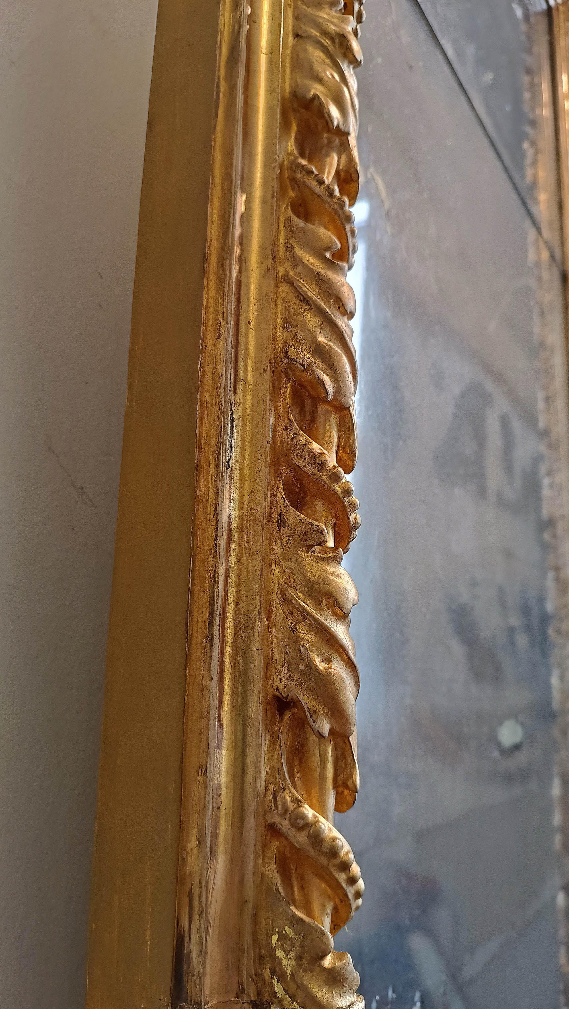 END OF THE 18th CENTURY NEOCLASSICAL GOLDEN MIRROR in vendita 5