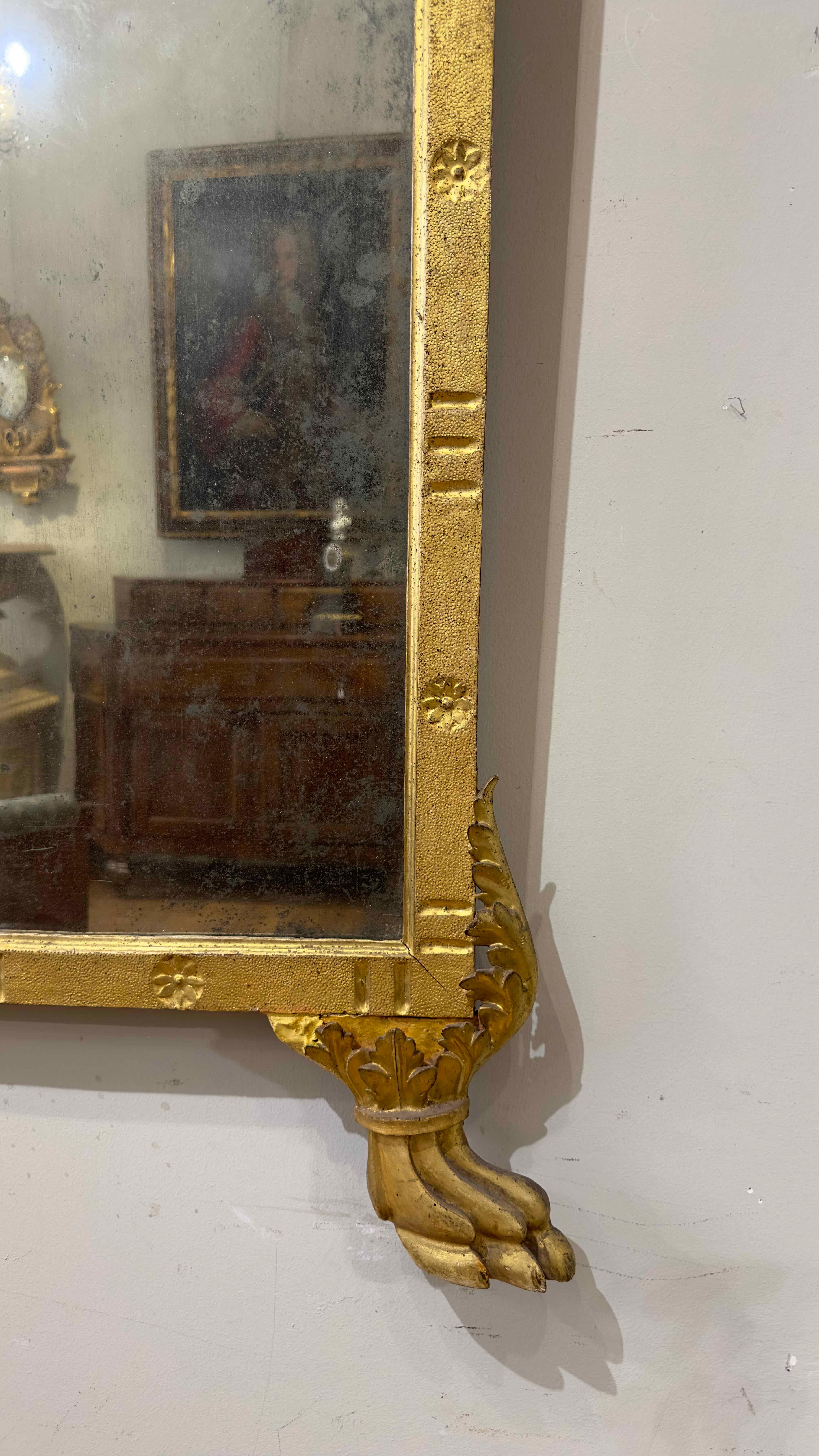 END OF THE 18th CENTURY NEOCLASSICAL MIRROR WITH CORNUCOPIAS AND OLIVE BRANCHES  For Sale 3