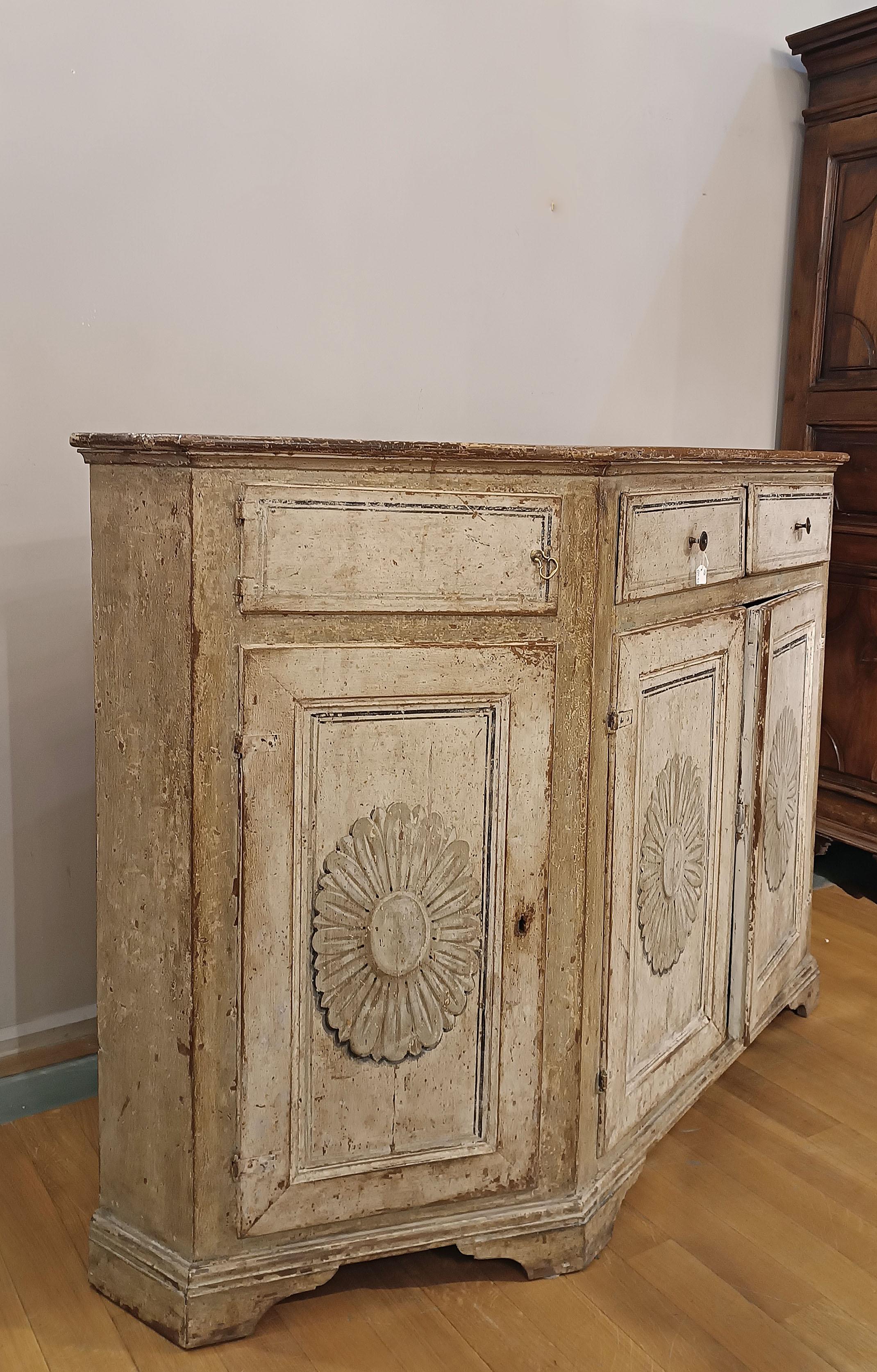 Neoclassical Revival END OF THE 18th CENTURY NEOCLASSICAL SIDEBOARD IN PAINTED WALNUT