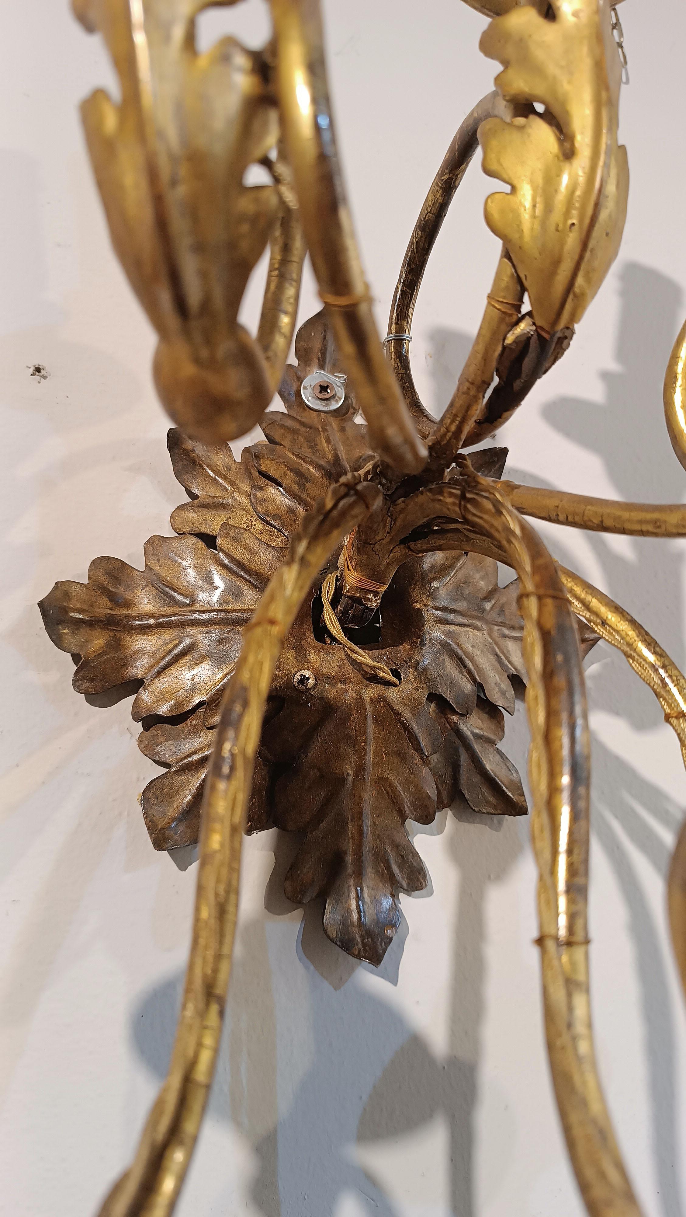 Par de aparatos de madera y hierro dorado de finales del siglo xviii 18th Century en venta