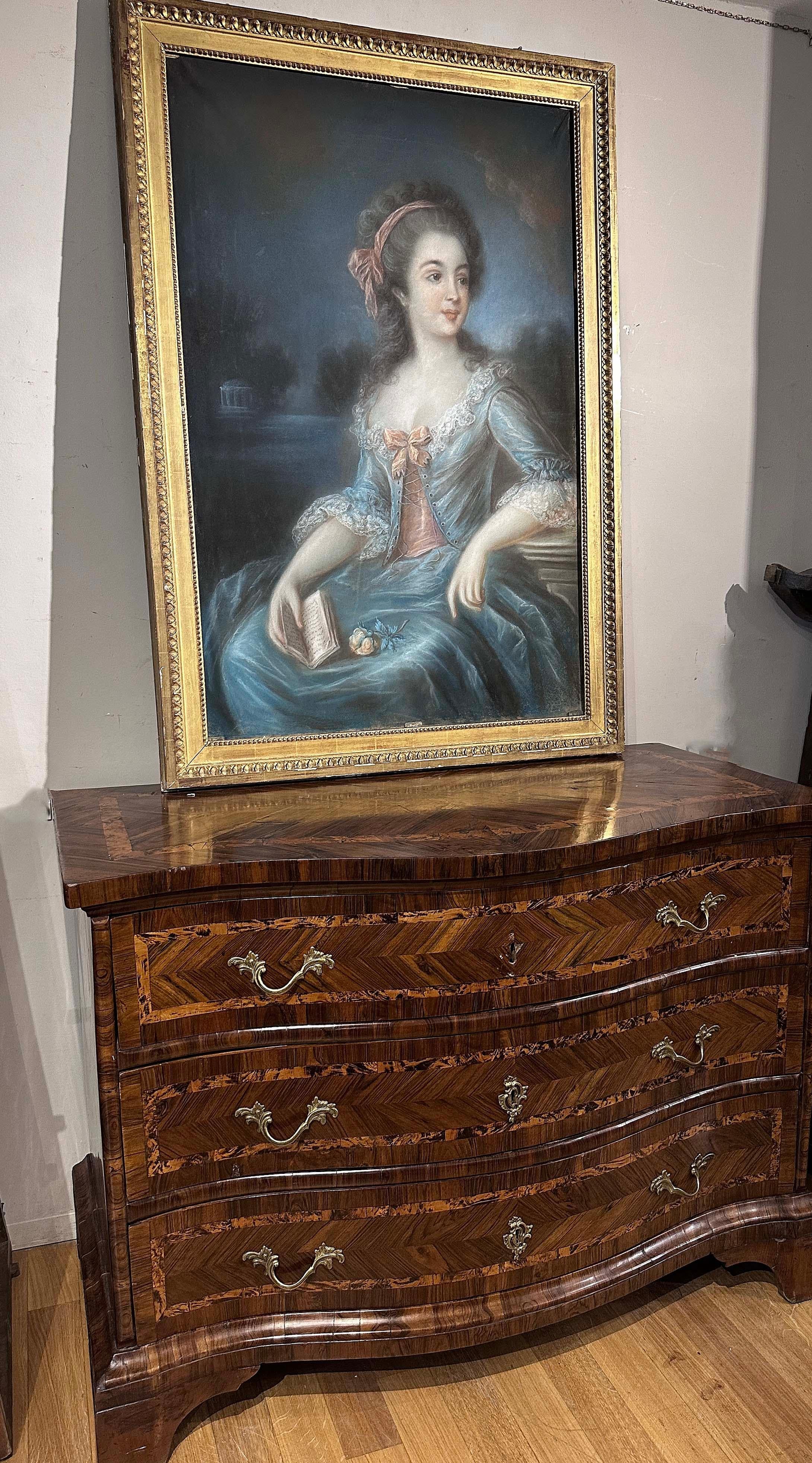 END OF THE 18th CENTURY PORTRAIT OF MARIA TERESA CARLOTTA BORBONE  In Good Condition For Sale In Firenze, FI