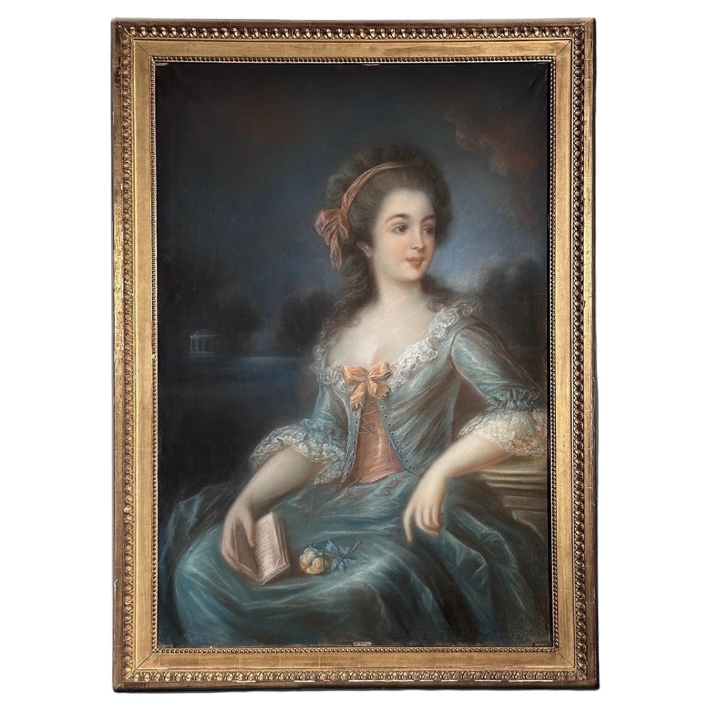 END OF THE 18th CENTURY PORTRAIT OF MARIA TERESA CARLOTTA BORBONE  For Sale