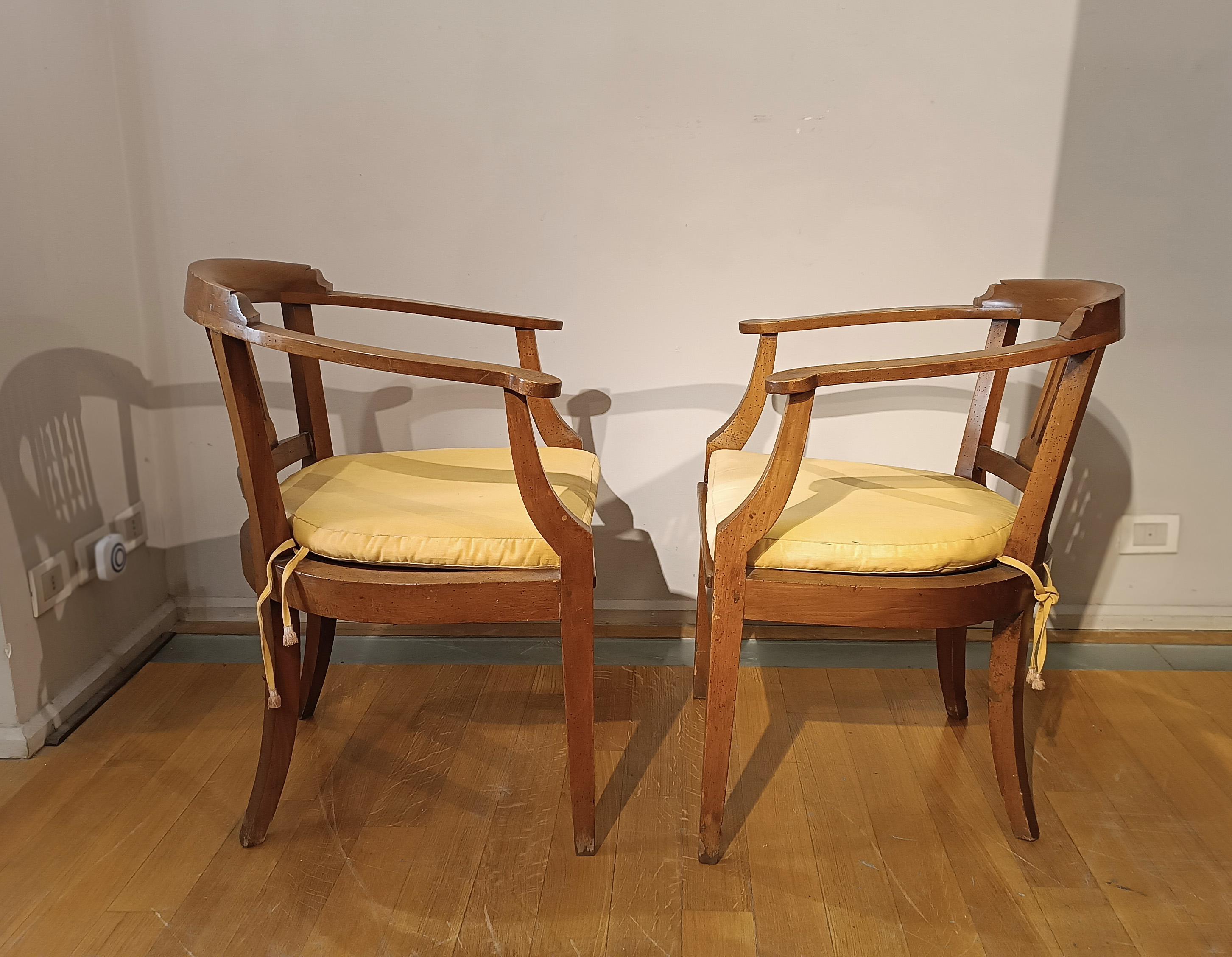 Italian Fauteuils TUSCAN TUB de la fin du 18e siècle en vente