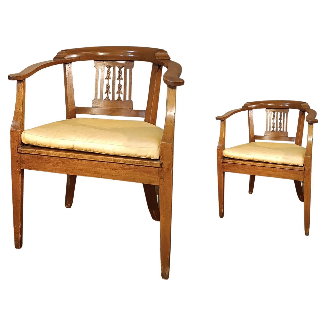 END OF THE 18th CENTURY TUSCAN TUB ARMCHAIRS