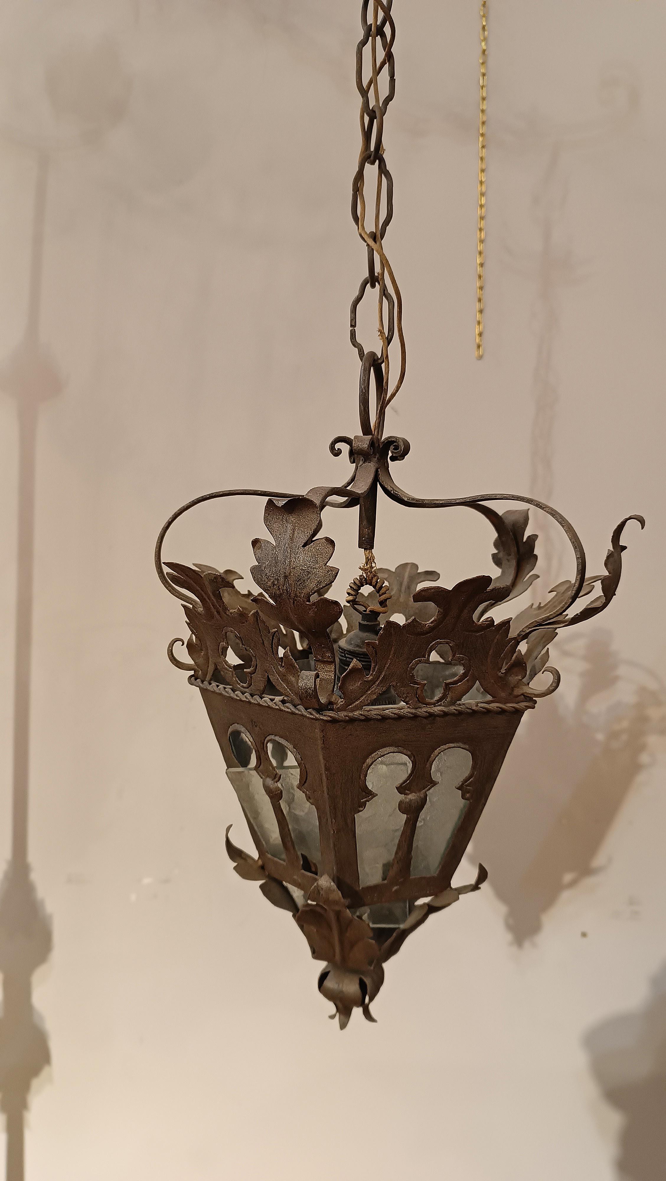 END OF THE 19th CENTURY IRON LANTERN HOLDER For Sale 6