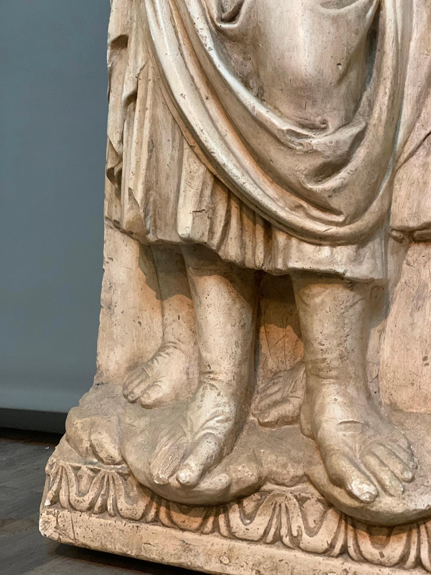 This beautiful life-size plaster cast of the singing angels by Luca della Robbia and part of a collection of plaster casts from a Florentine collector, faithfully represents the original work present in the sculptor's famous choir. This sculpture,