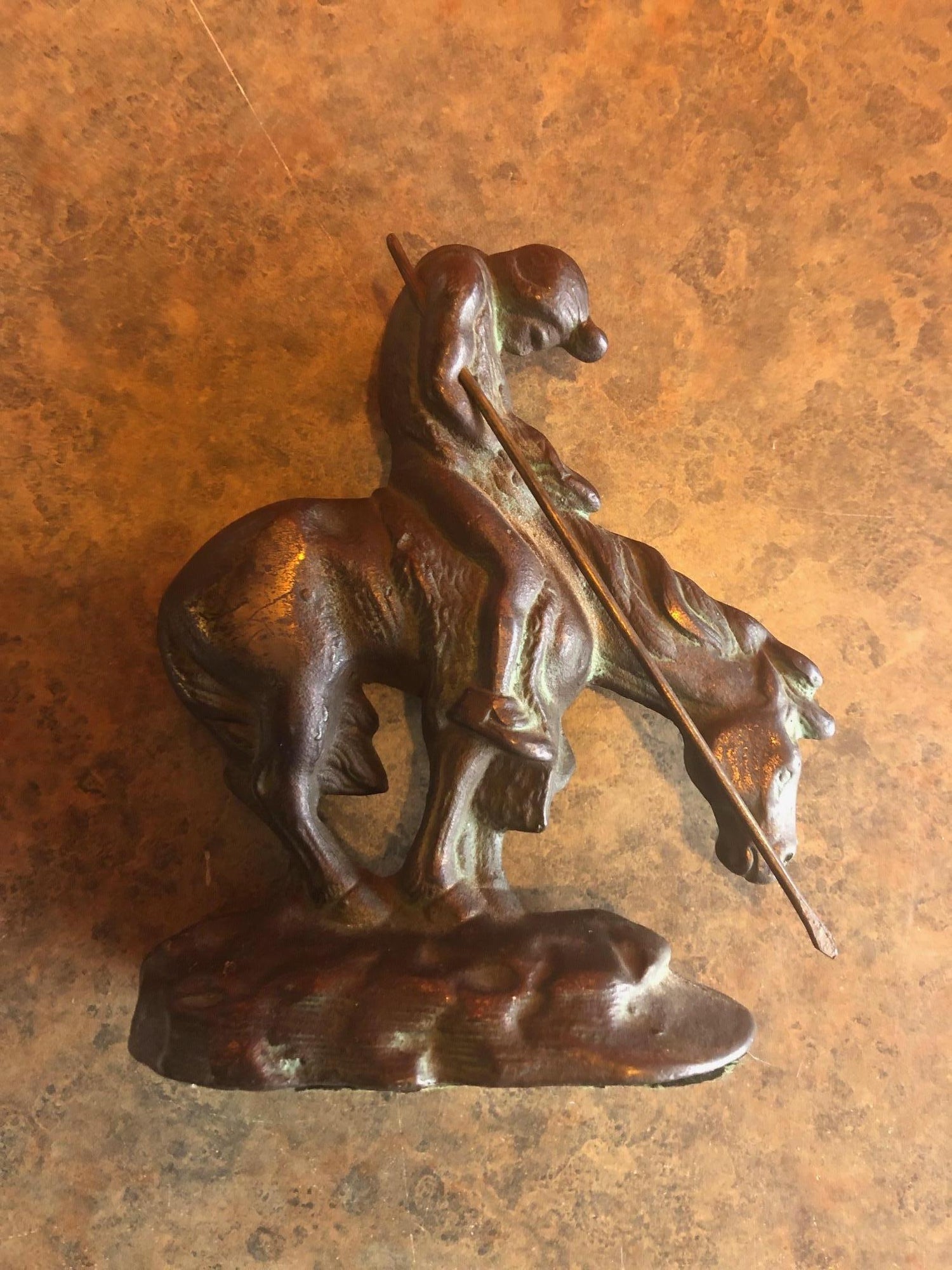 End Of The Trail Bronze Patinated Cast Iron Bookends For Sale At 1stdibs