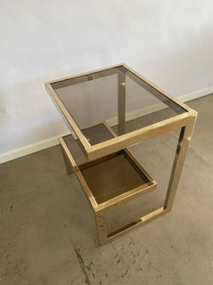 Table d'extrémité, table d'appoint ou table basse G en plaqué or 23 carats par Belgo Chrome