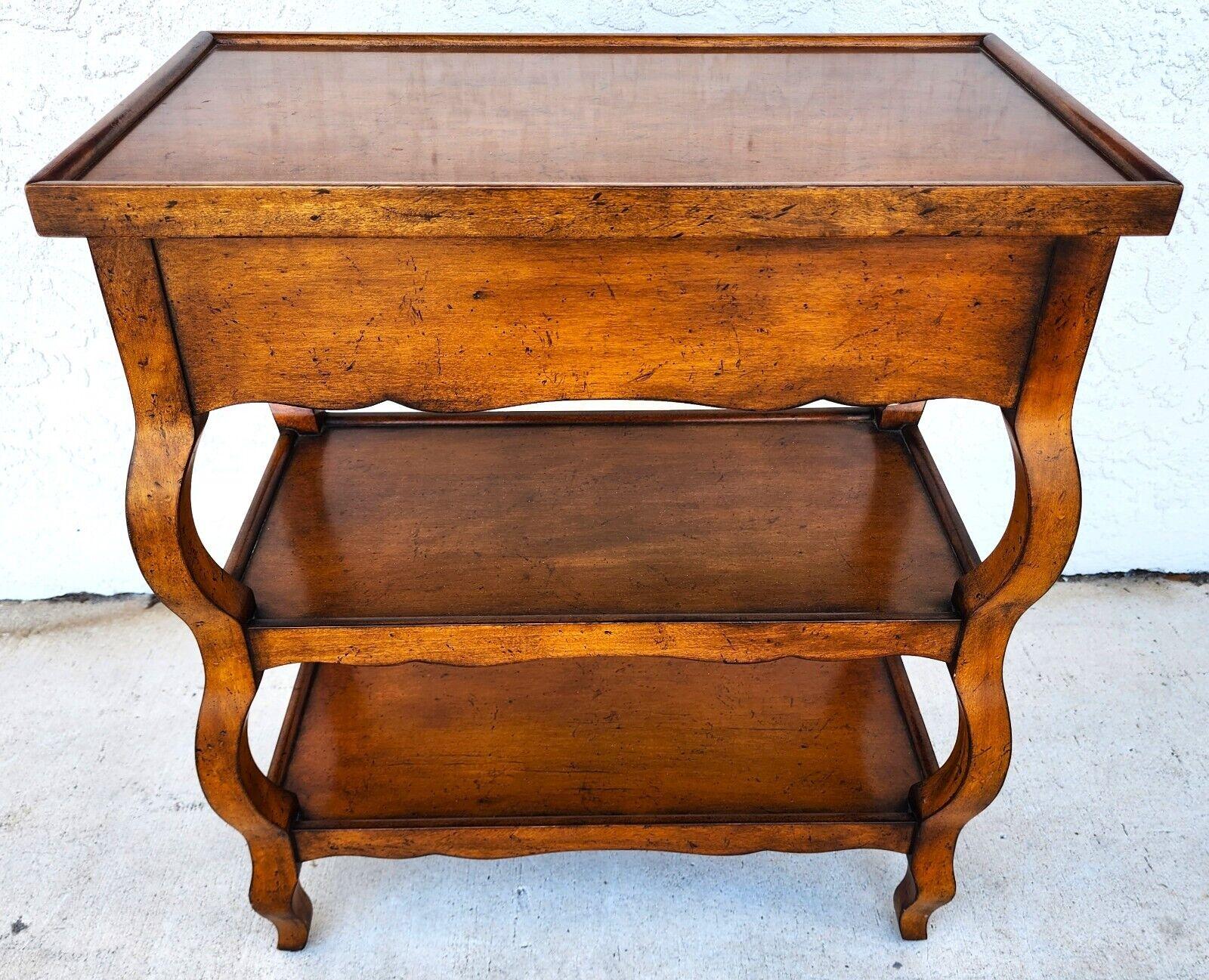 Fruitwood End Side Table 3 Tier by BAKER