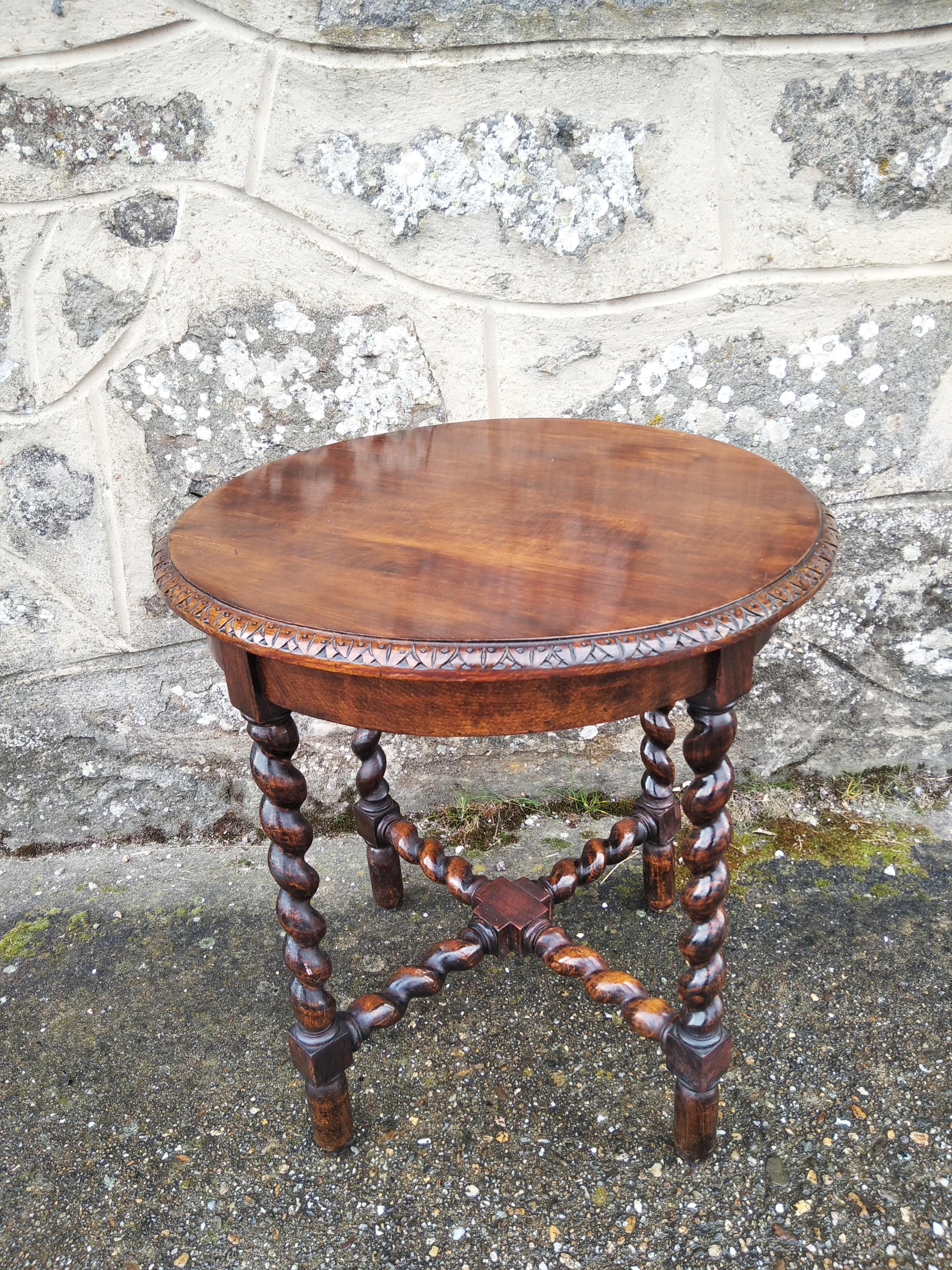  Side Table Barley Twist Legs Spain , 19th Century  2