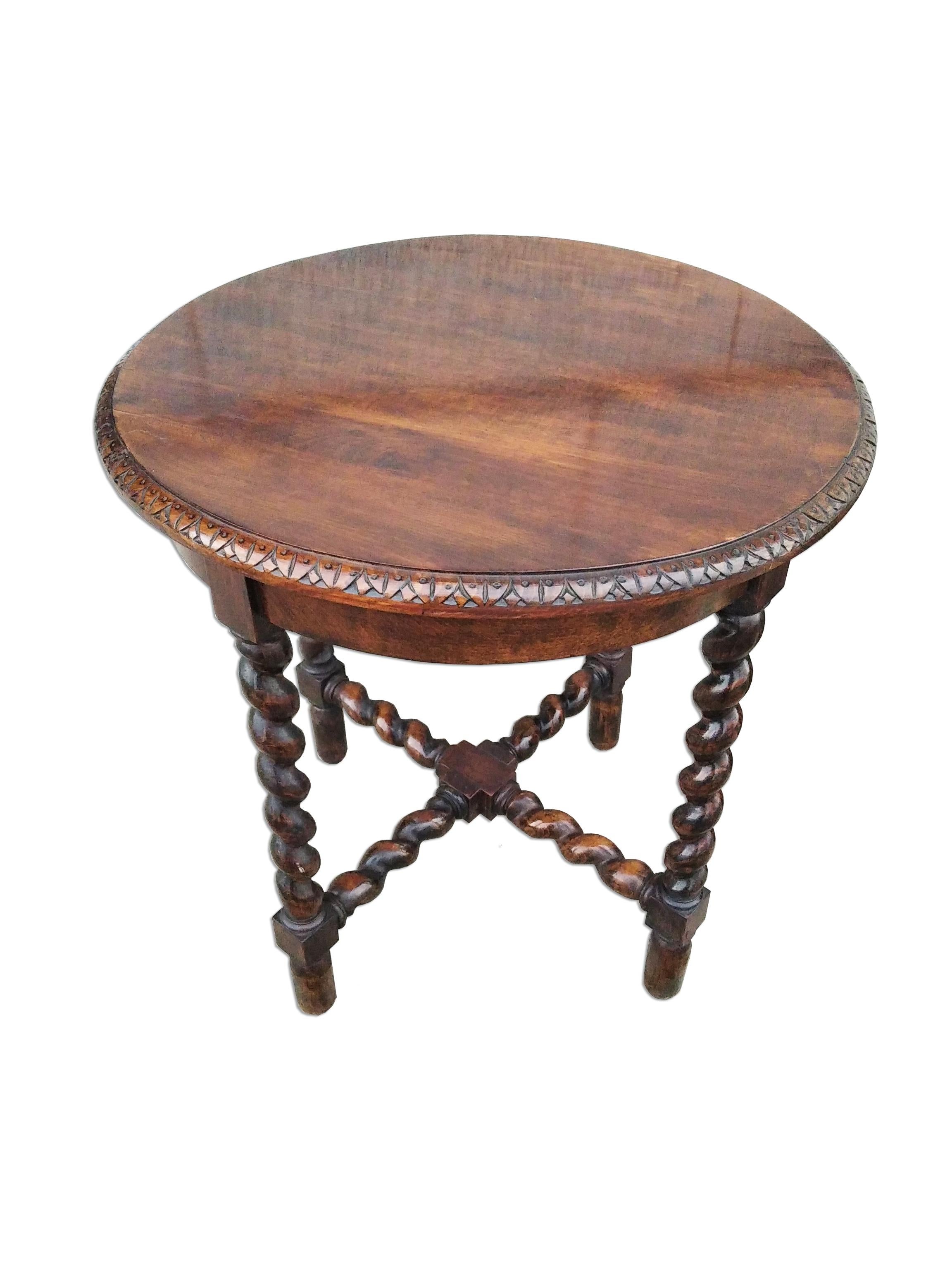 Side Table Barley Twist Legs Spain , 19th Century 4