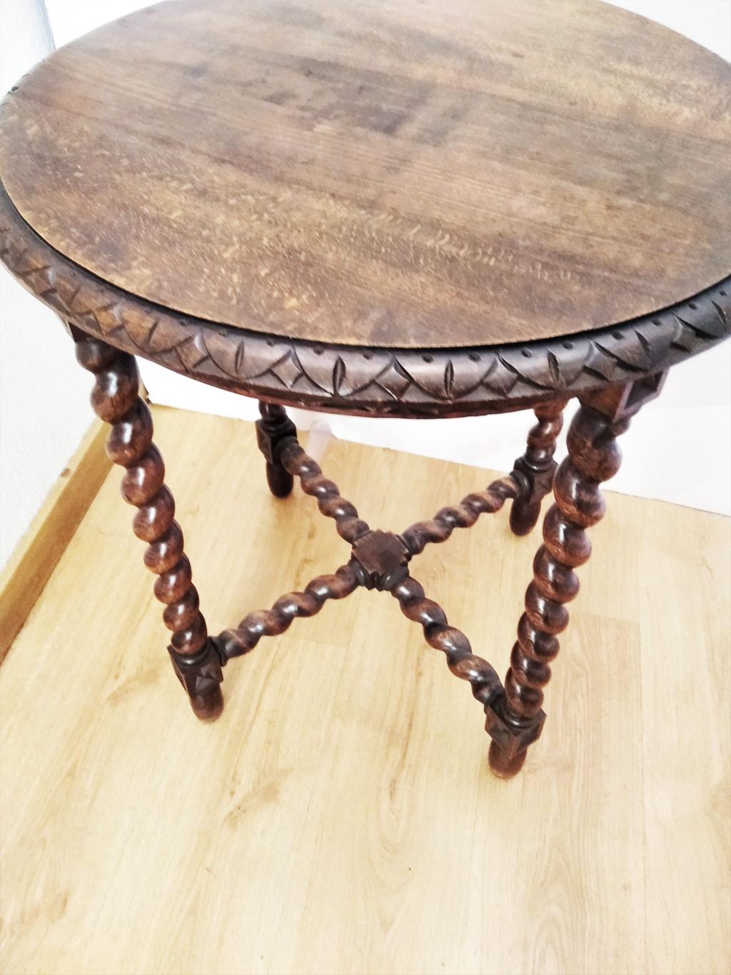 Table Large Round Side or Center Barley Twist Legs, 19thor 18th  Century Spain 6