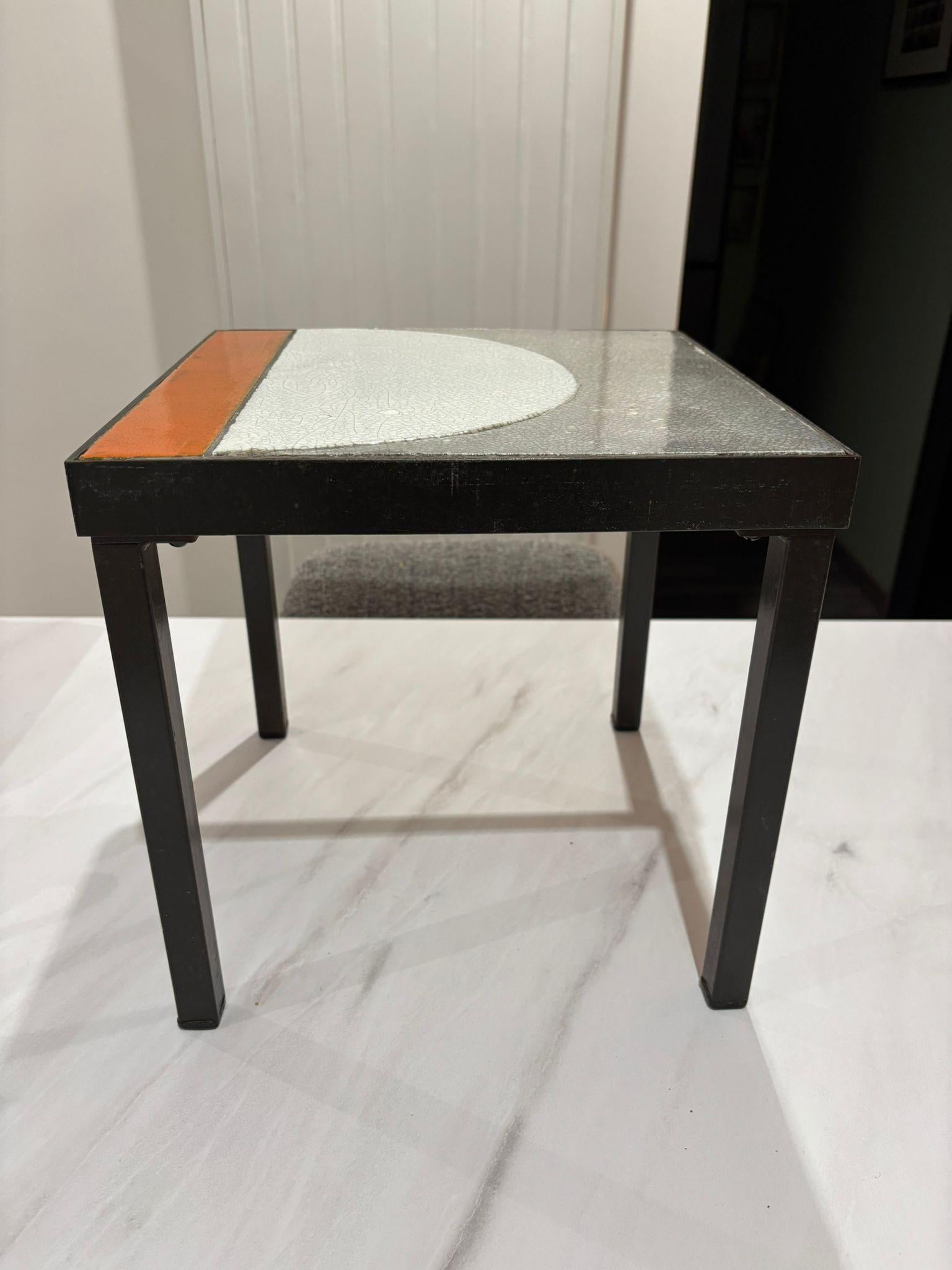 Métal End table by Roger Capron en vente