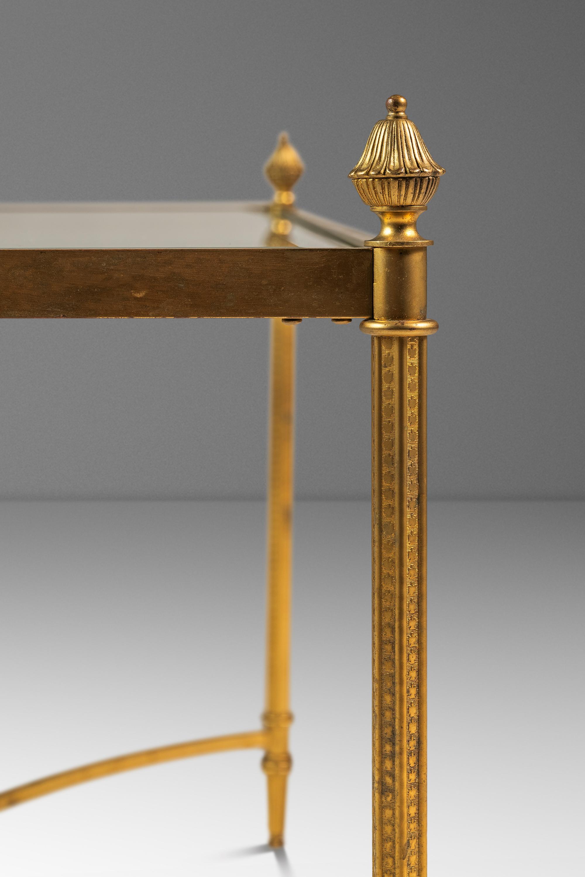 Tavolino da salotto in ottone con piano in vetro della Maison Bagues, 1970 ca. in vendita 7