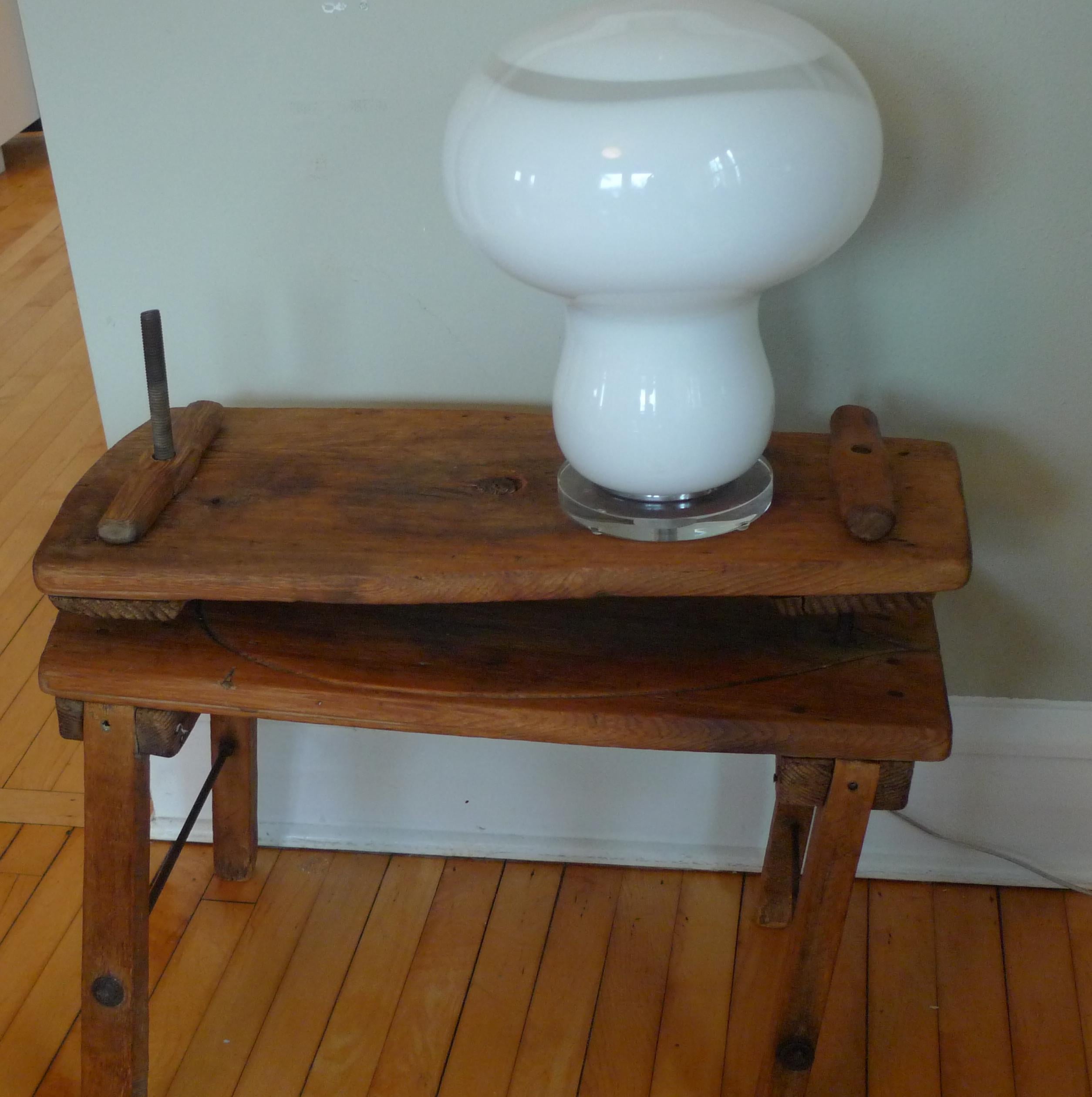Iron End Table from Wooden Cheese Press, 19th Century French Country For Sale