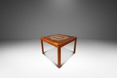 End Table in Teak w/ Ceramic Tile Mosaic Inlay, Johannes Andersen, Denmark, 1970