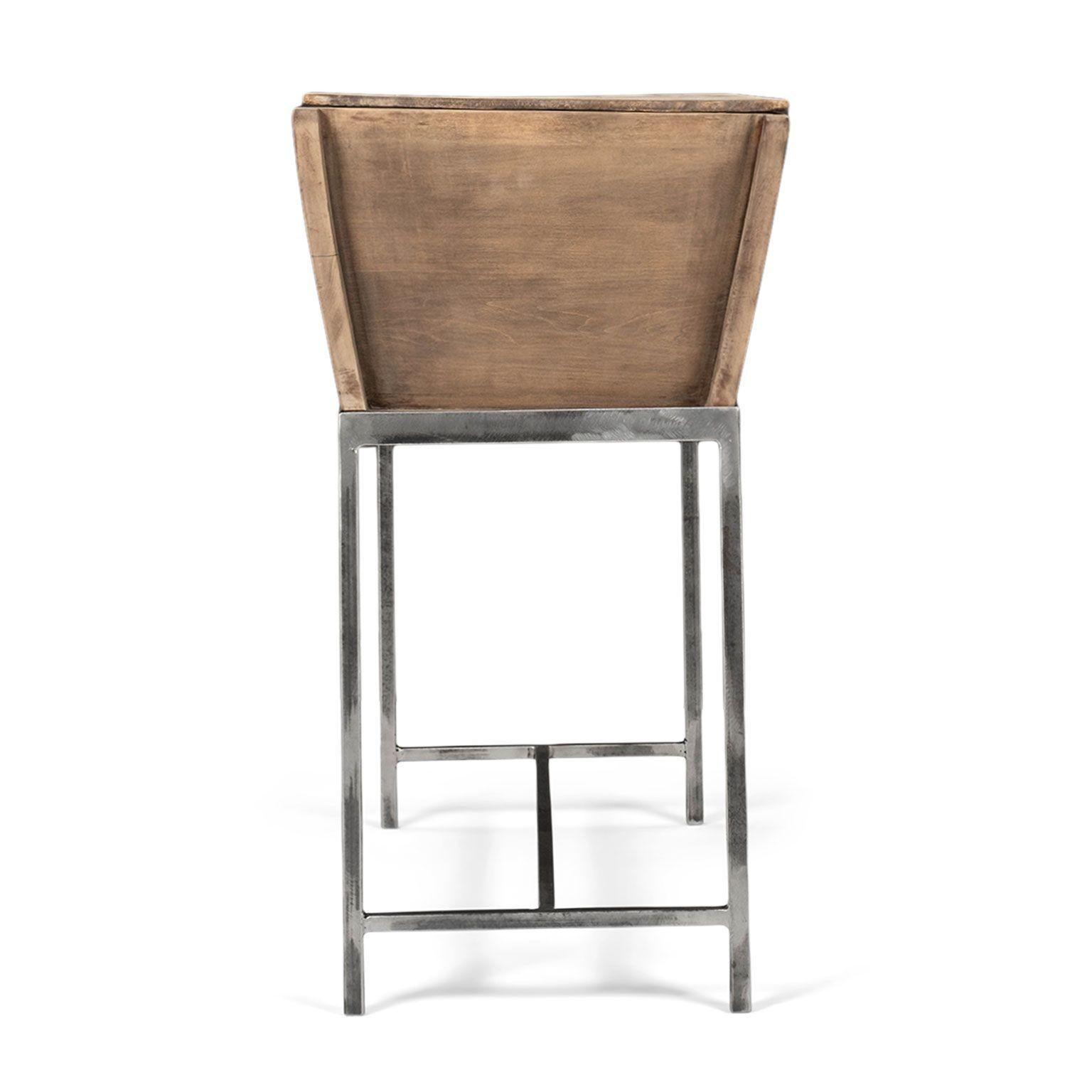 Steel End Table or Bedside Table from 19th Century Doughbin For Sale