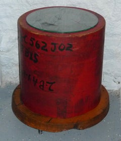 End Table, Sofa Table from Industrial Pattern with Glass Top and Storage Pockets