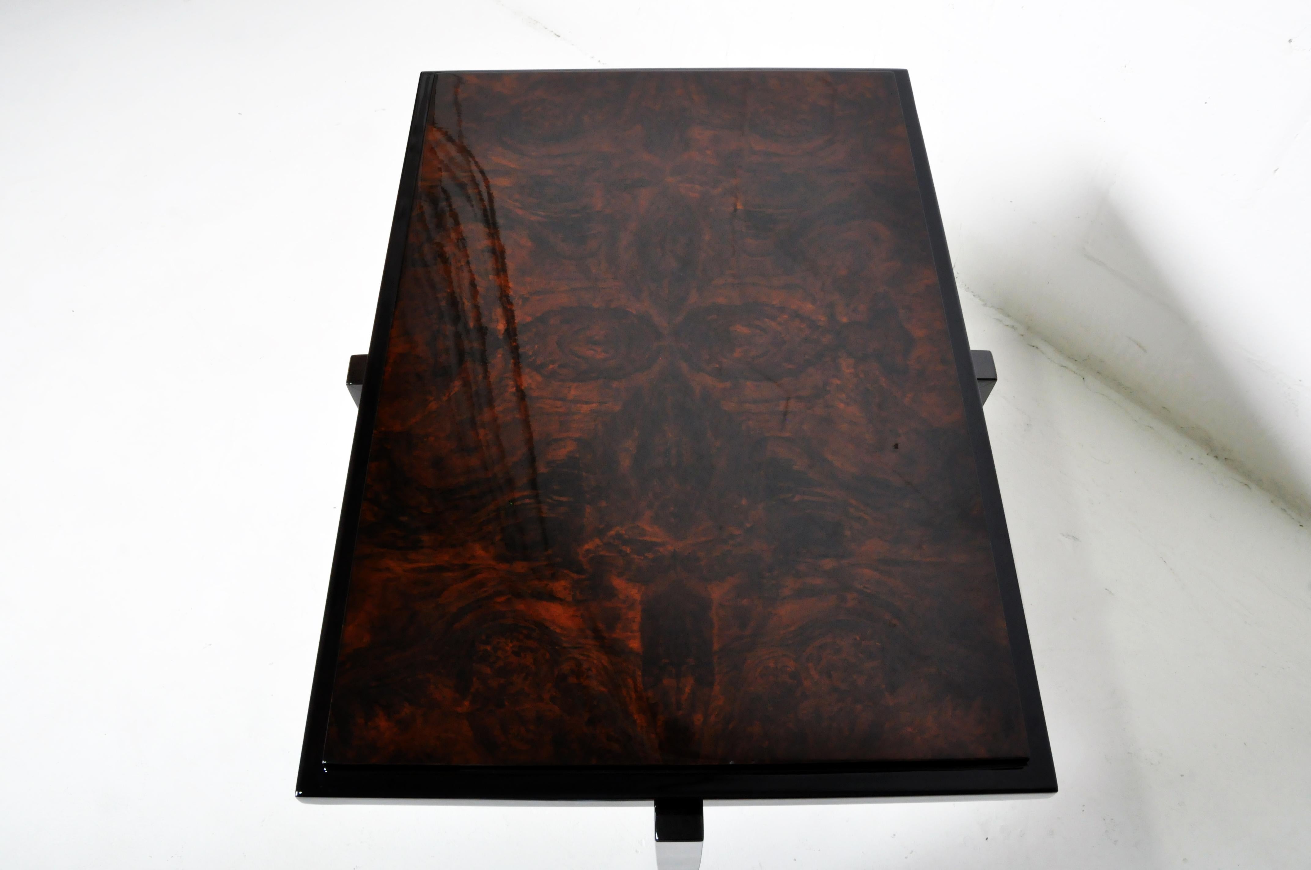 End Table with Walnut Burl Veneer For Sale 1
