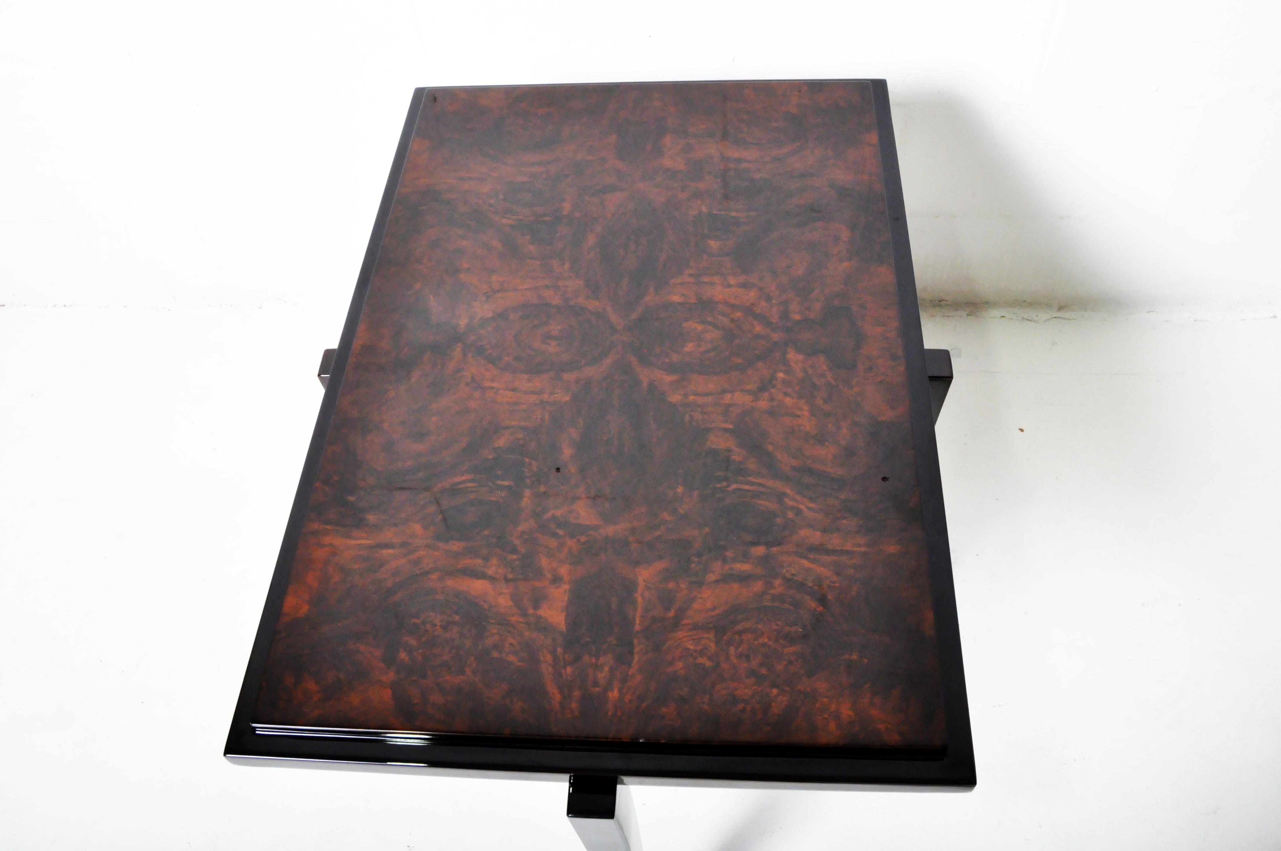 End Table with Walnut Burl Veneer For Sale 2