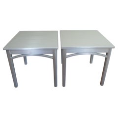 Tavolini Emeco (coppia) in alluminio spazzolato. Leggero, traspirante, resistente.