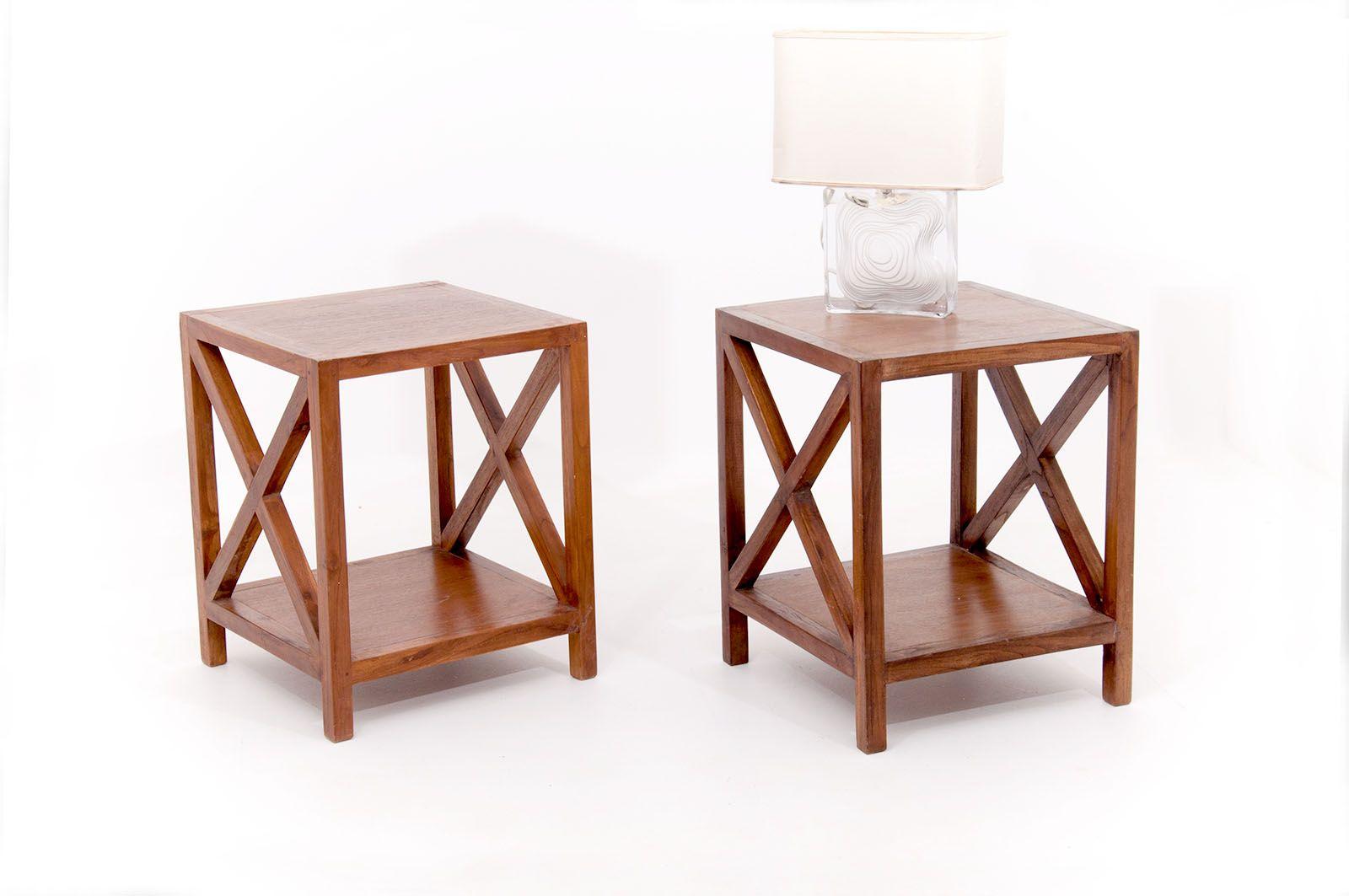End Tables or Nesting Table in the Style of Jean Royère, Brown Wood, France 4