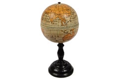 End XIX century Small Terrestrial Globe Signed C.M.C Paris Papier Maché Sphere