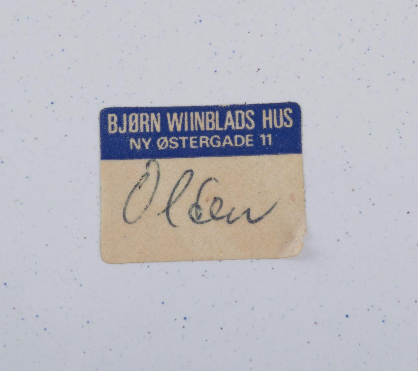 Bjørn Wiinblad, The Blue House. Große achteckige Keramikschale in achteckiger Form. im Angebot 2
