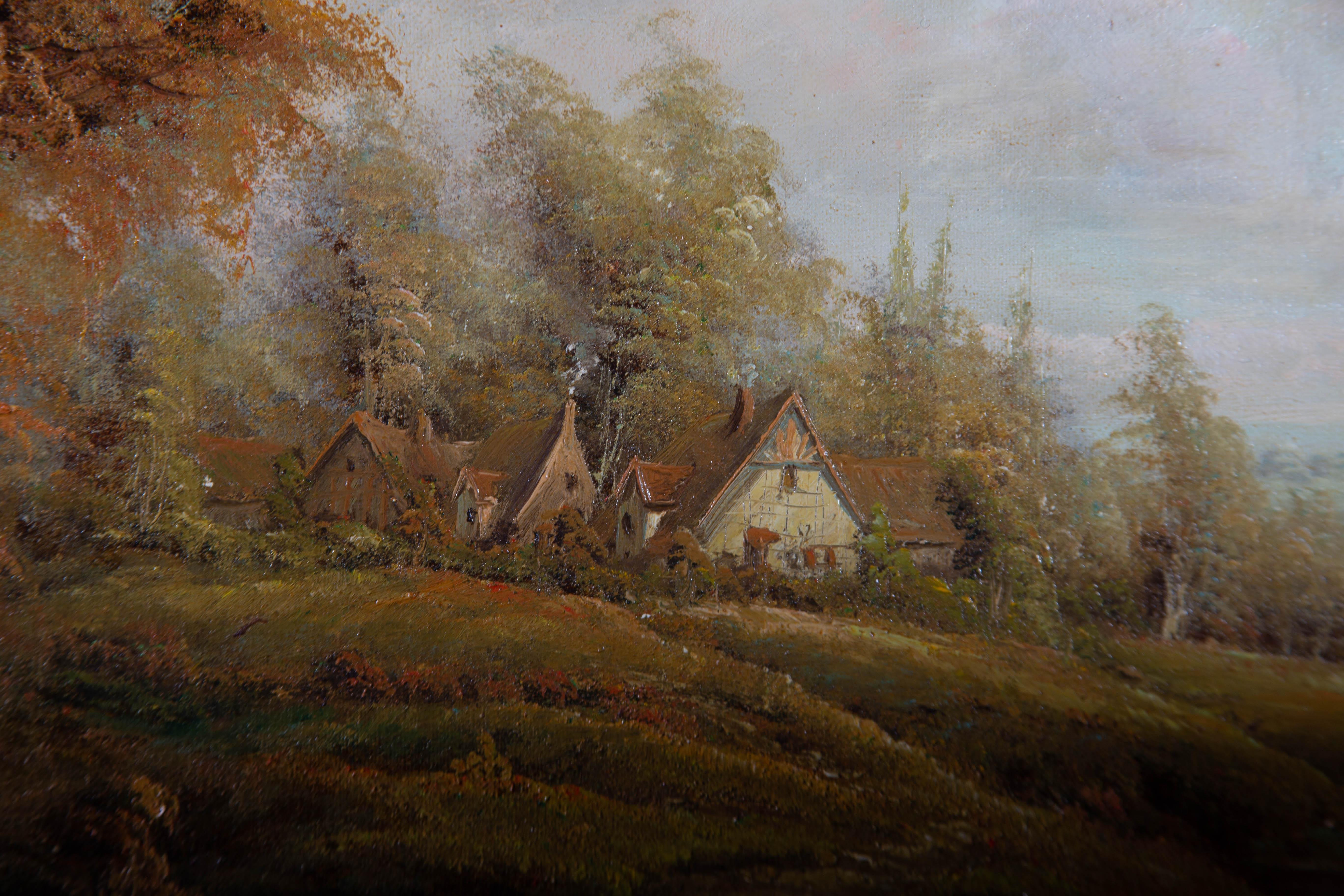 Enderby - Grande huile du 20ème siècle, paysage anglais d'automne 2