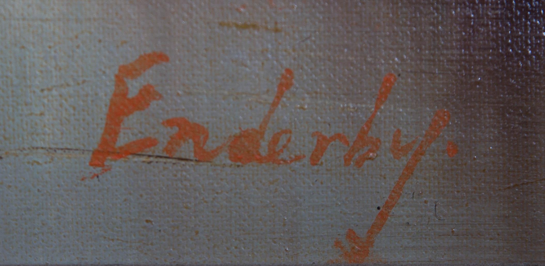 Enderby - Grande huile du 20ème siècle, paysage anglais d'automne 4