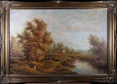 Enderby - Large 20th Century Oil, Autumnal English Landscape