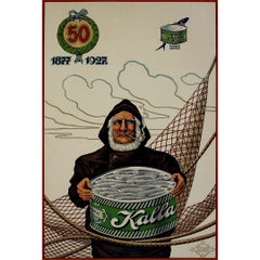 Vintage Circa 1930 original poster by Endler Weipert - Kalla brand of canned sardines