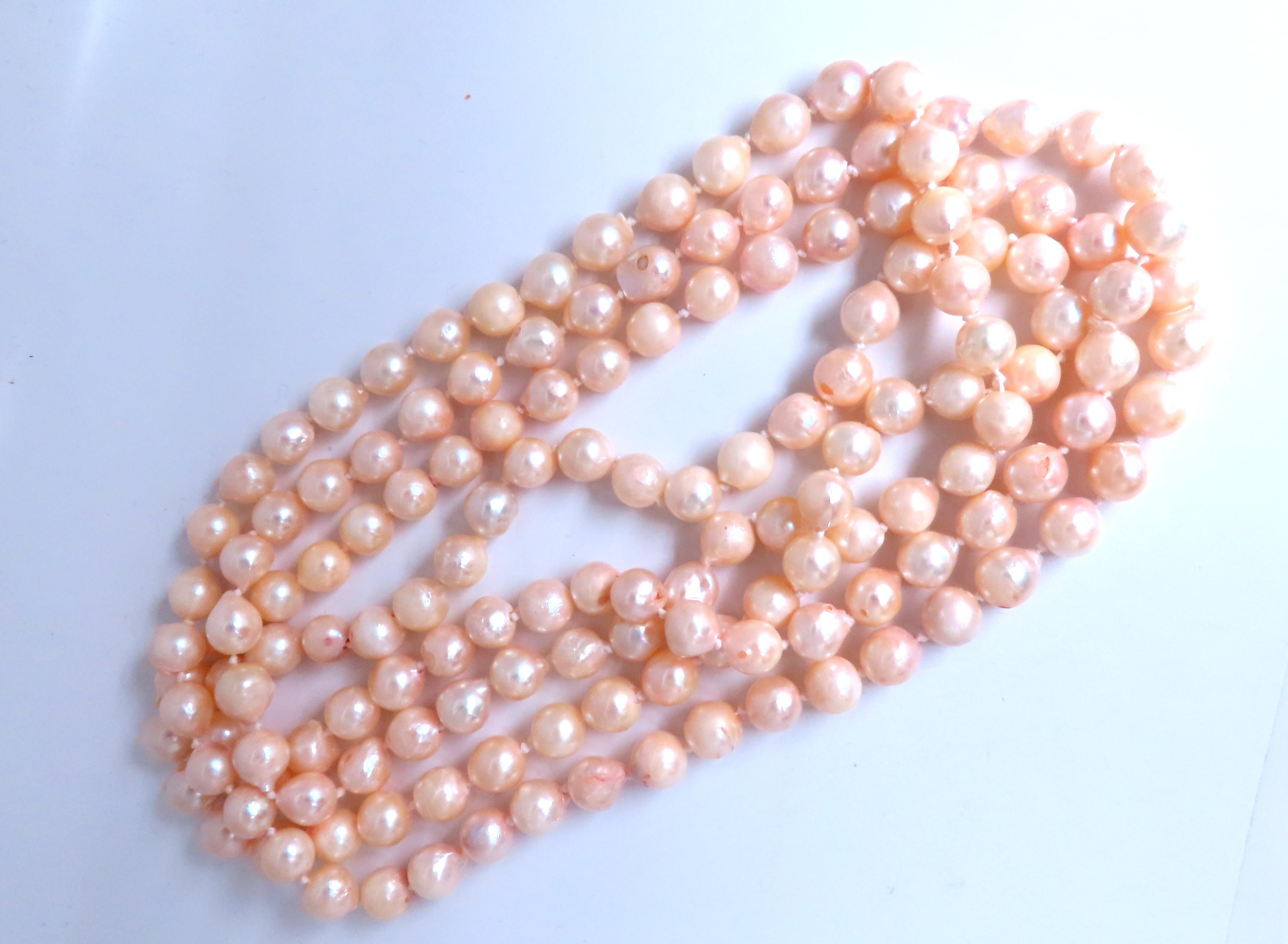 Bead Endless Baroque Pearl Necklace 54 inch 12397 For Sale