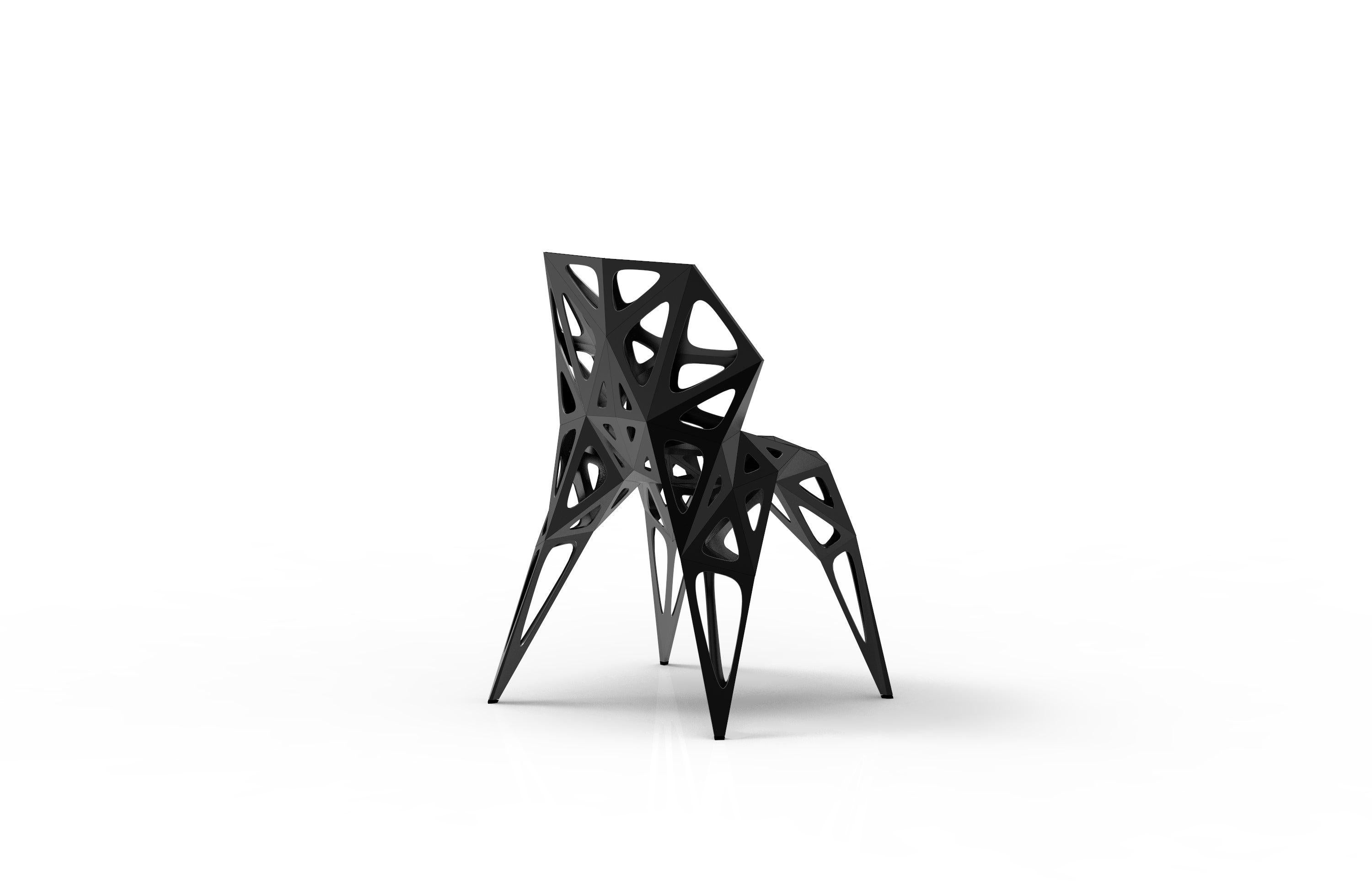 Verniciatura a polvere Sedia Endless Form di Zhoujie Zhang 'MC007-F-Black' Nero Opaco in vendita