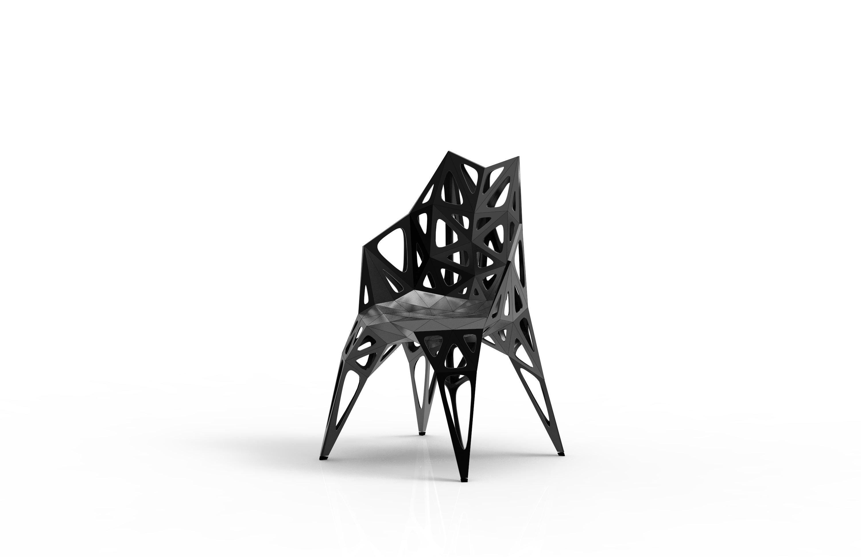 Chinese Endless Form Chair by Zhoujie Zhang ‘MC011-F’ Matte Silver or Black For Sale