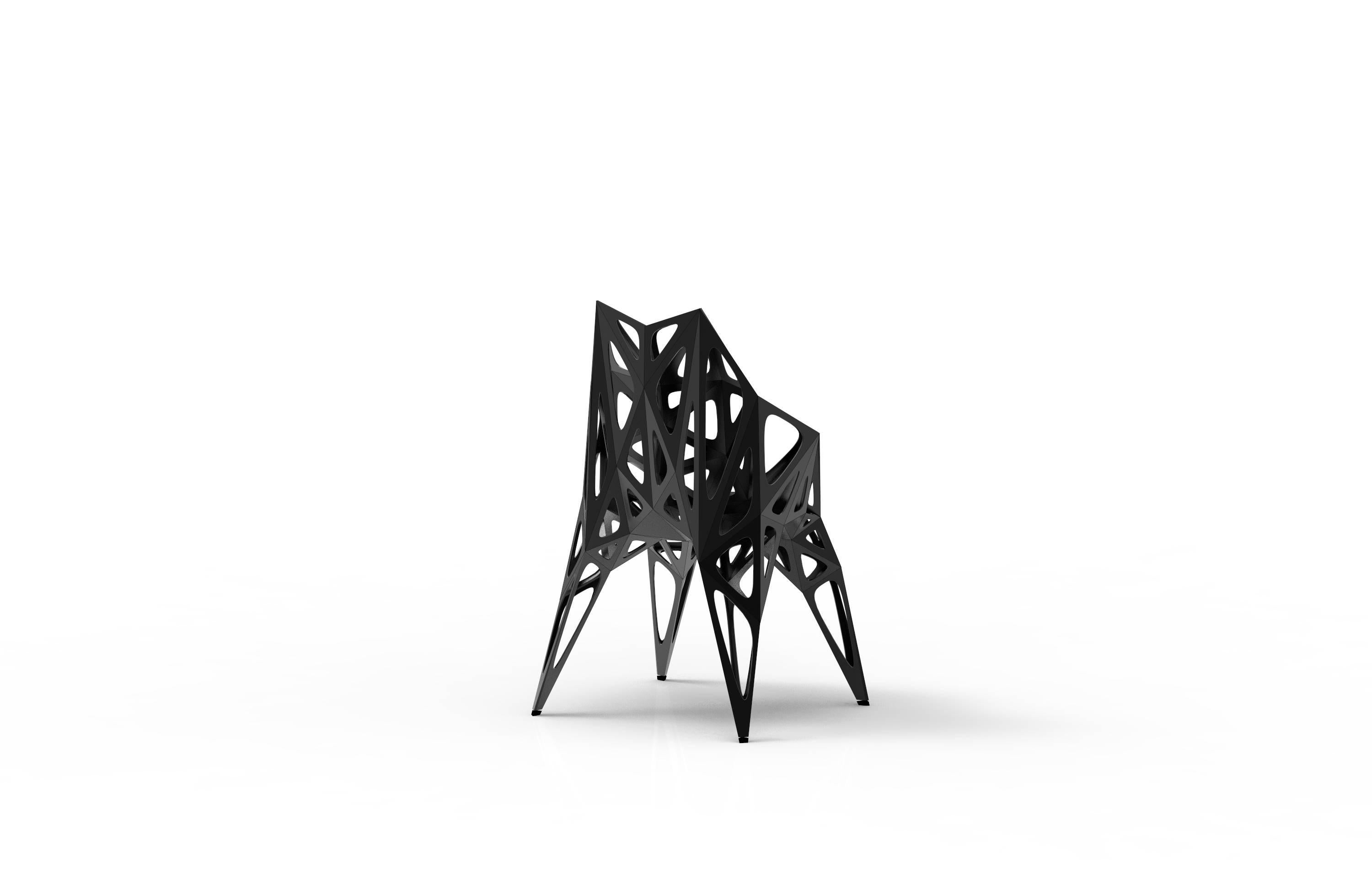 Powder-Coated Endless Form Chair by Zhoujie Zhang ‘MC011-F’ Matte Silver or Black For Sale