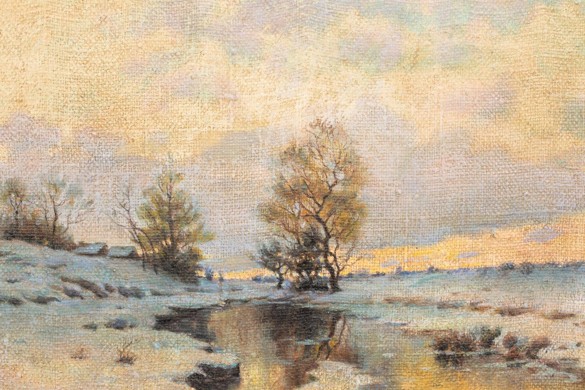 Early spring (Sketch), oil on jute by Endogurov Ivan Ivanovich (1861-1898) For Sale 11