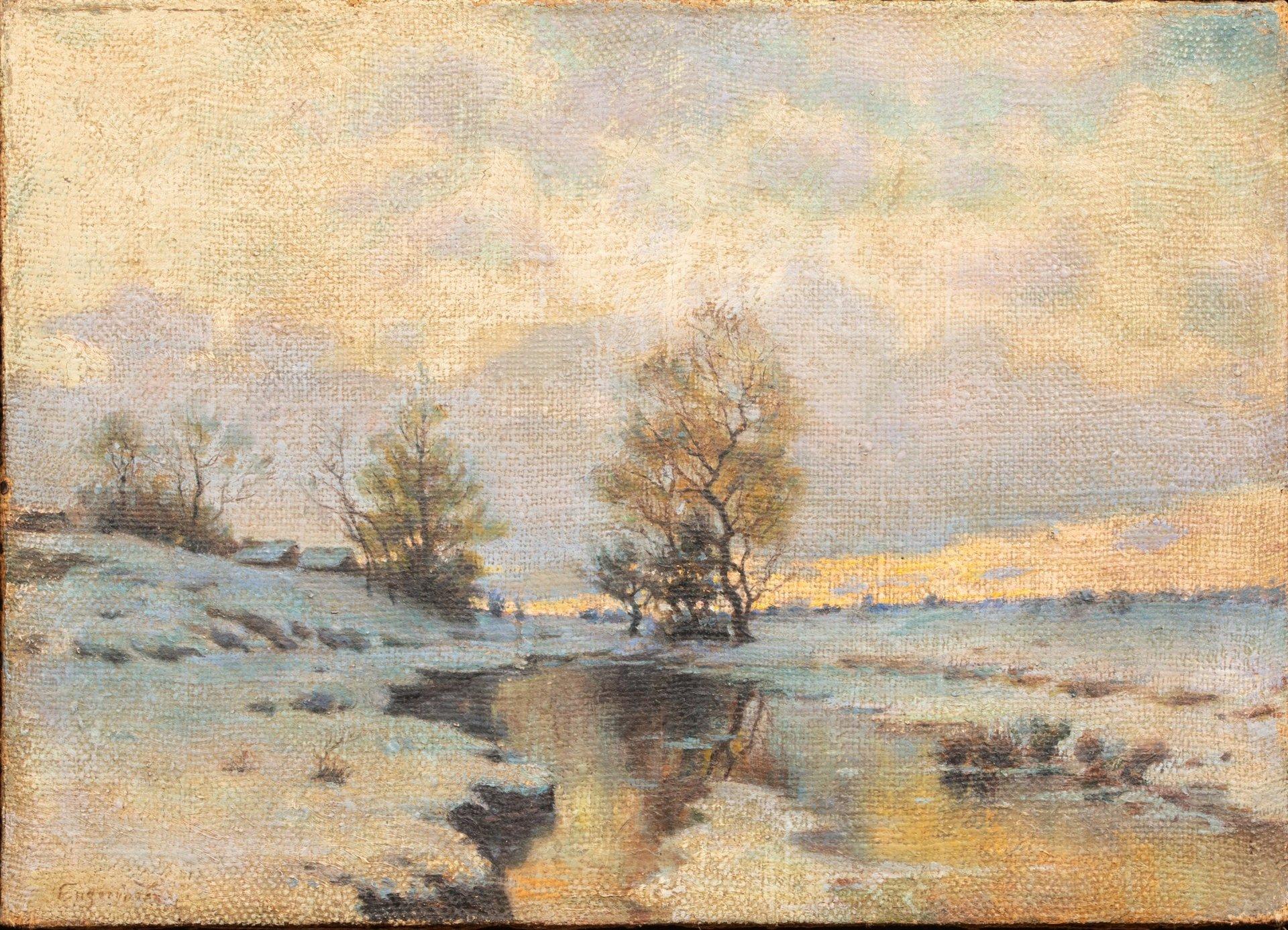 Early spring (Sketch), oil on jute by Endogurov Ivan Ivanovich (1861-1898) For Sale 5