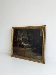 Endre Komaromi-Kacz (1880-1969) Original Oil Painting Apartment Interior