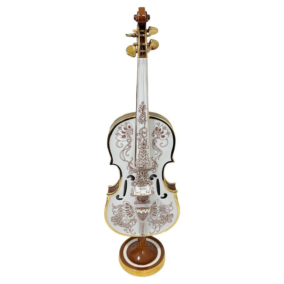 Endre László Szász for Hollohaza Porcelain Violin For Sale