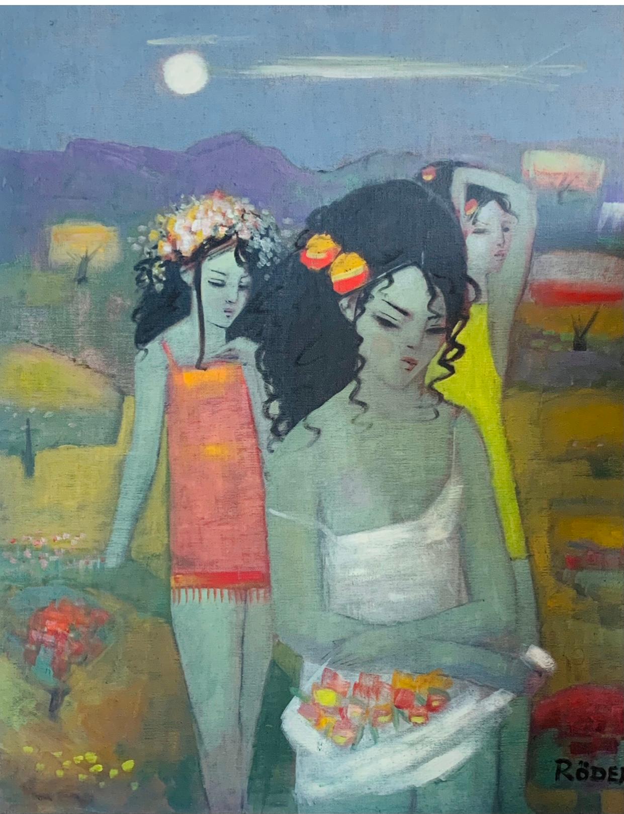 Gathering Flowers by Endre Roder For Sale 1