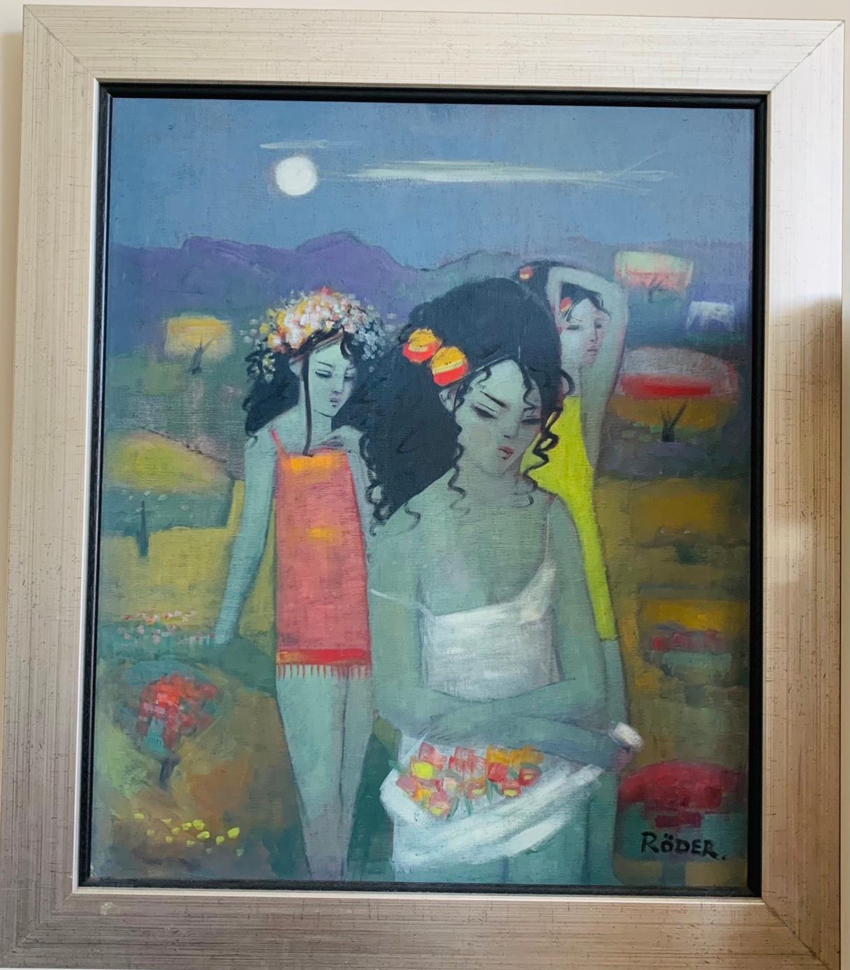 Gathering Flowers by Endre Roder For Sale 2
