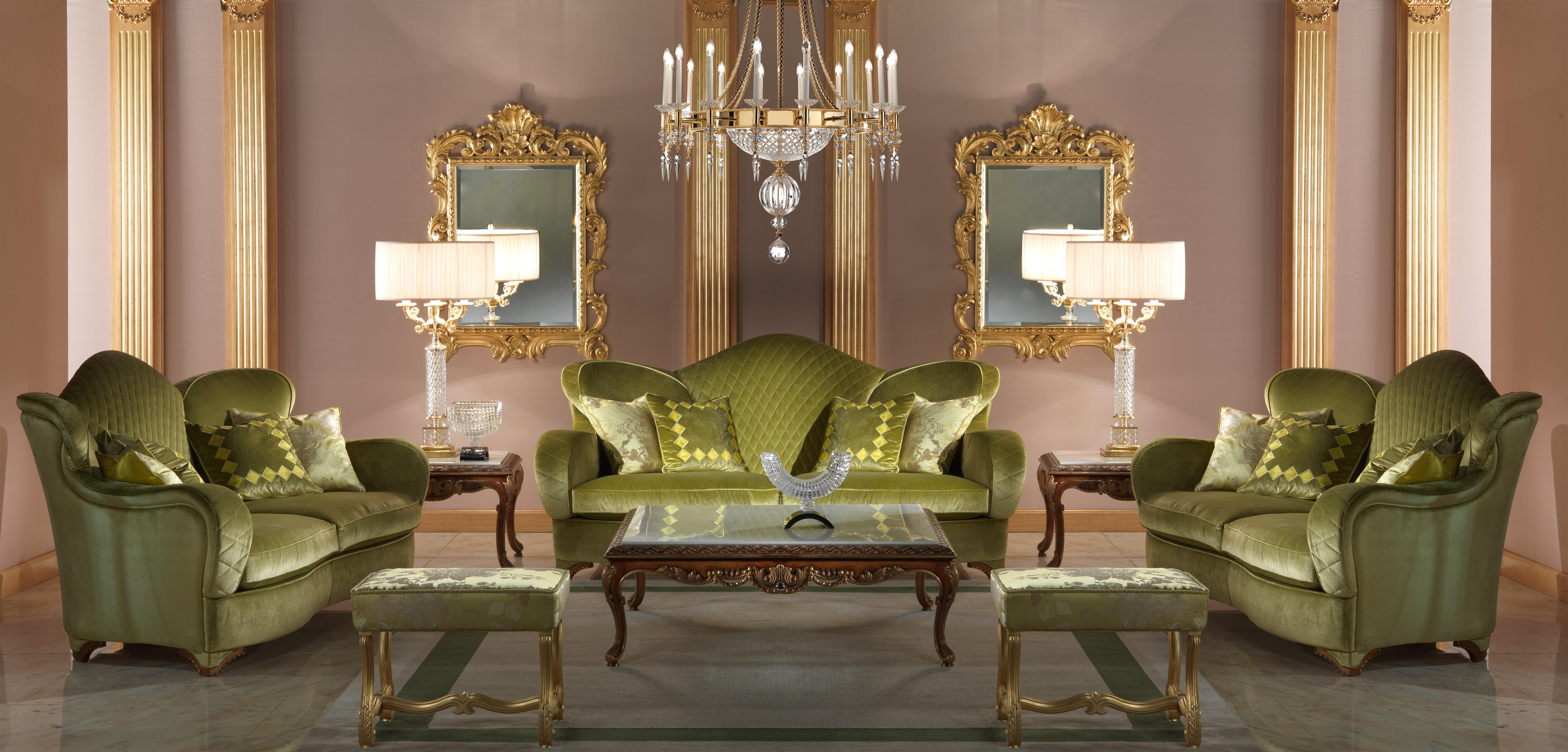 Art Deco ENEA Italian Sofa Three-Seat Sofa, Velvet with Embroidered Backrest by Zanaboni